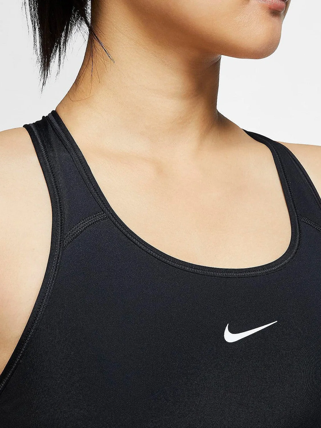 Velcro closure seams Yellow sports outfit Swoosh Medium-Support 1 Piece Pad Sports Bra