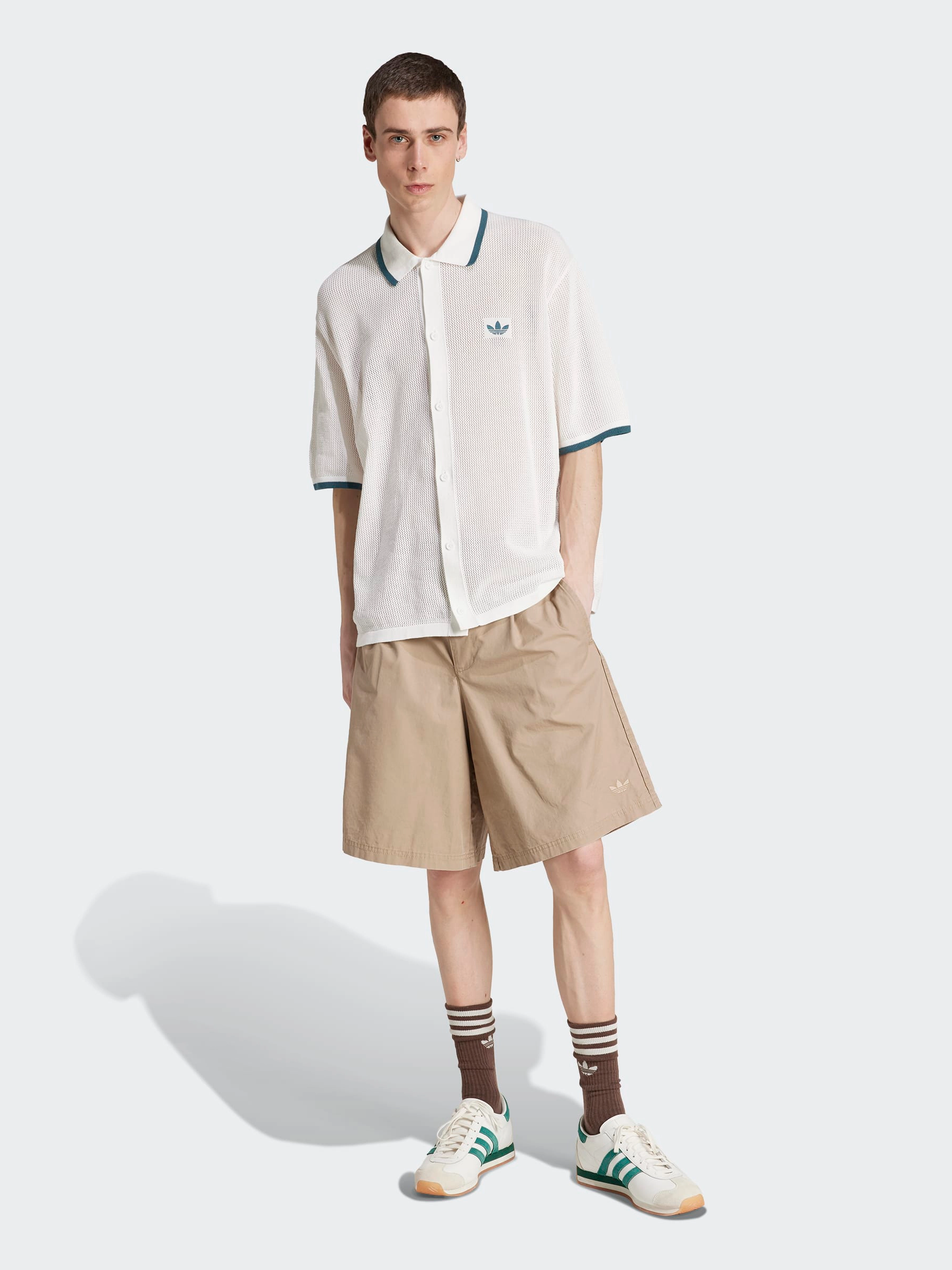 Button Down Knitted Shirt TexturedWeavePattern