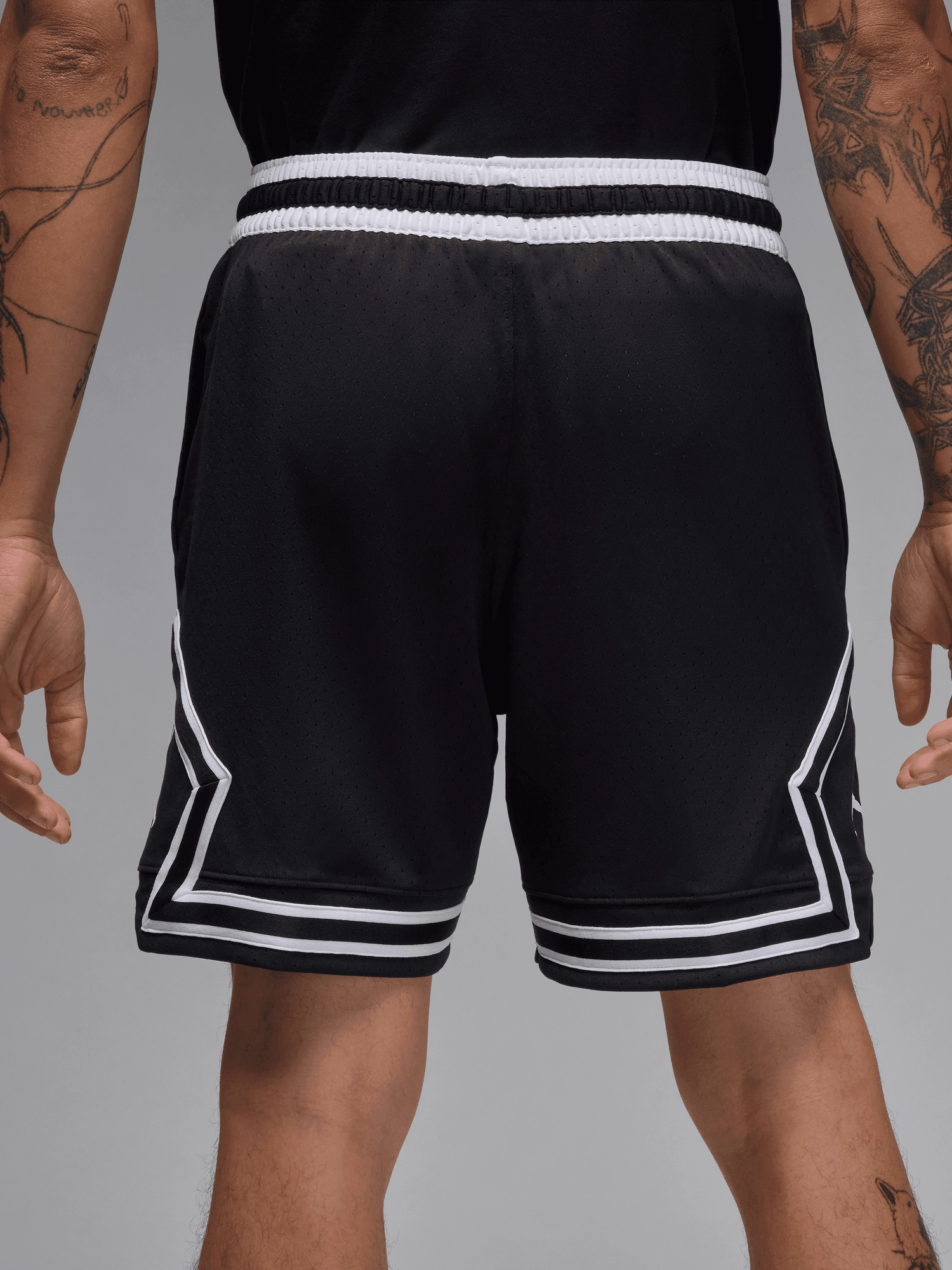 Reflective Safety Details Trendy Style Sport Dri-FIT Mesh Diamond Shorts