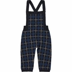 FUB Dark Navy Baby Checked Overalls Heat Friendly