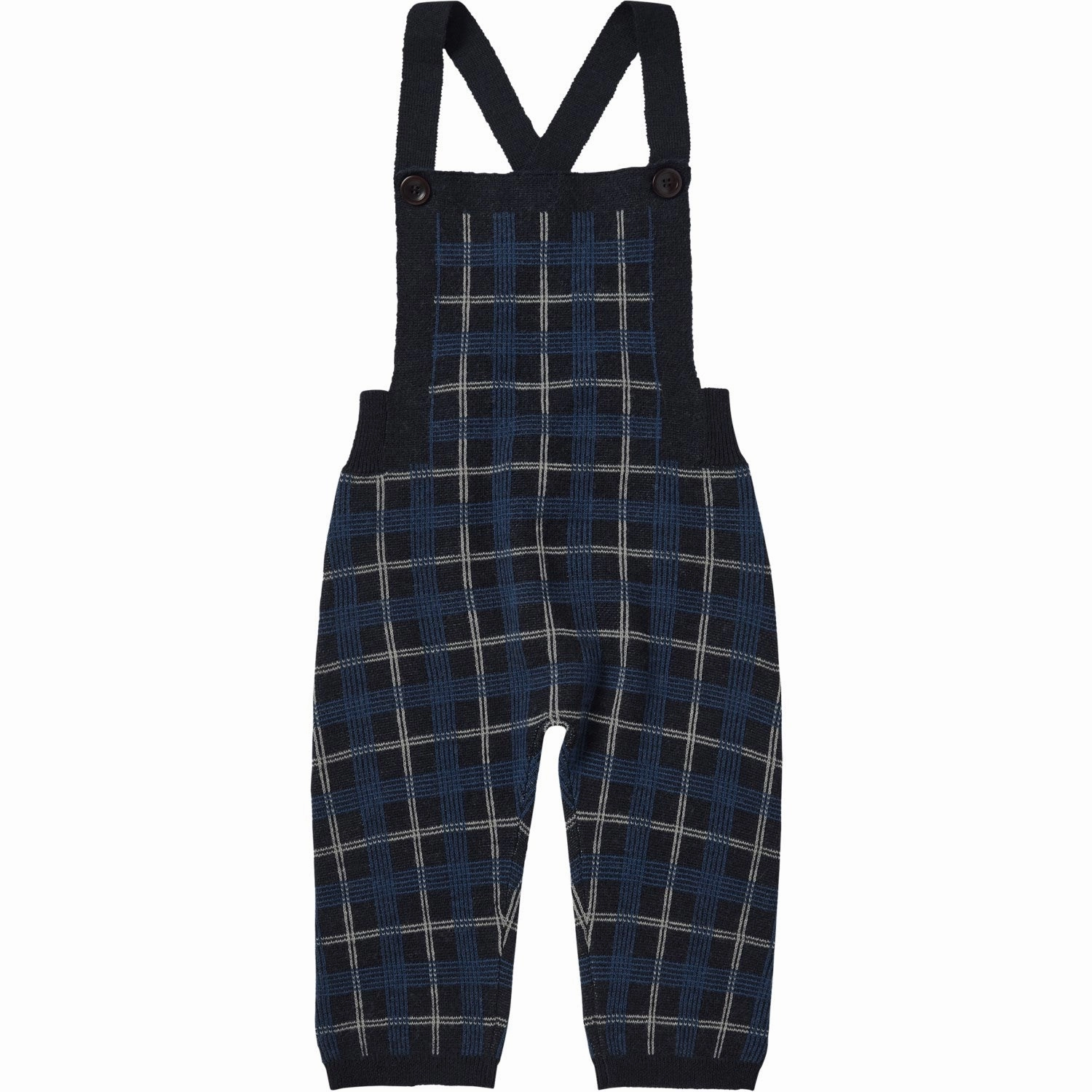 Premium Quality FUB Dark Navy Baby Checked Overalls