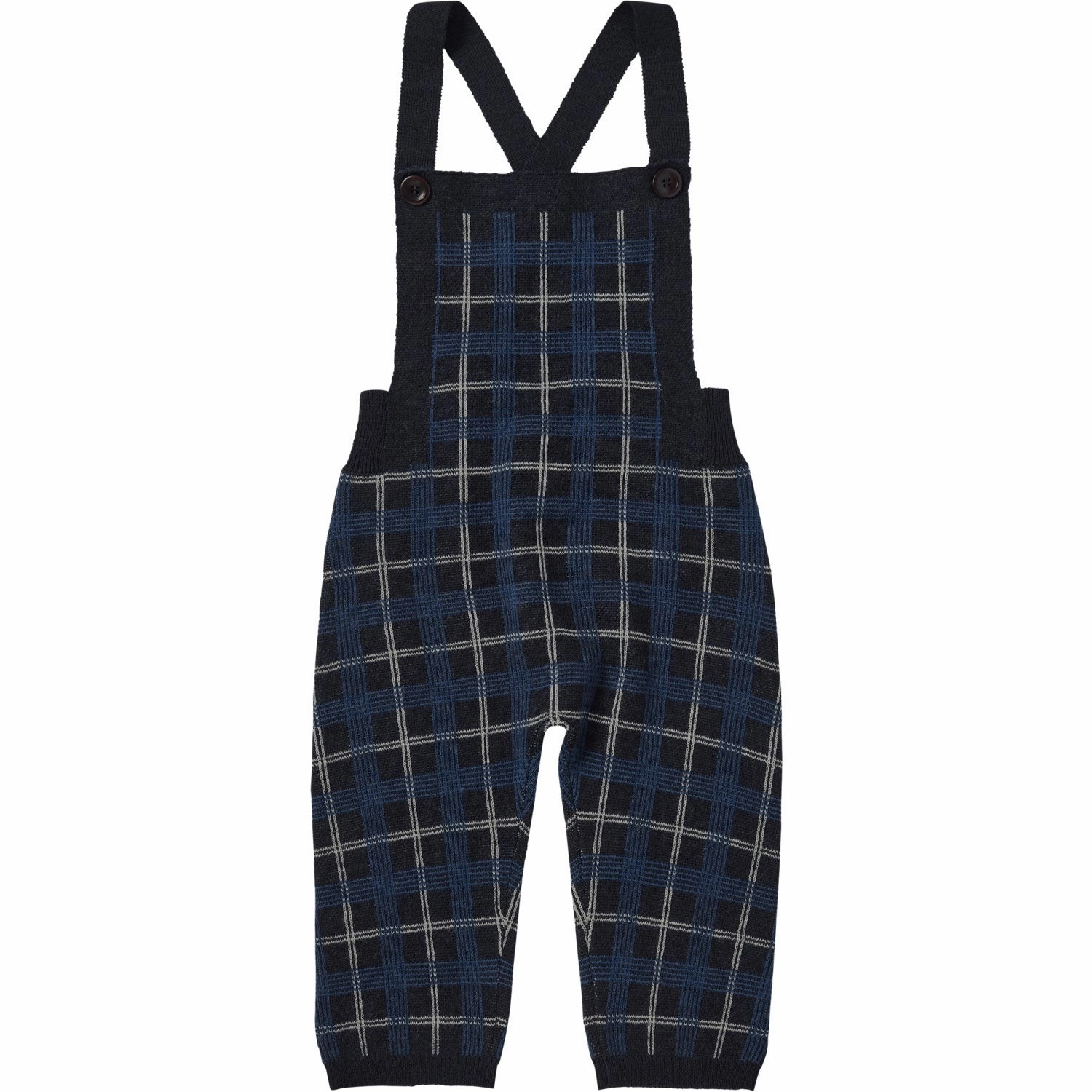 FUB Dark Navy Baby Checked Overalls Belt loops StainResistantFinish