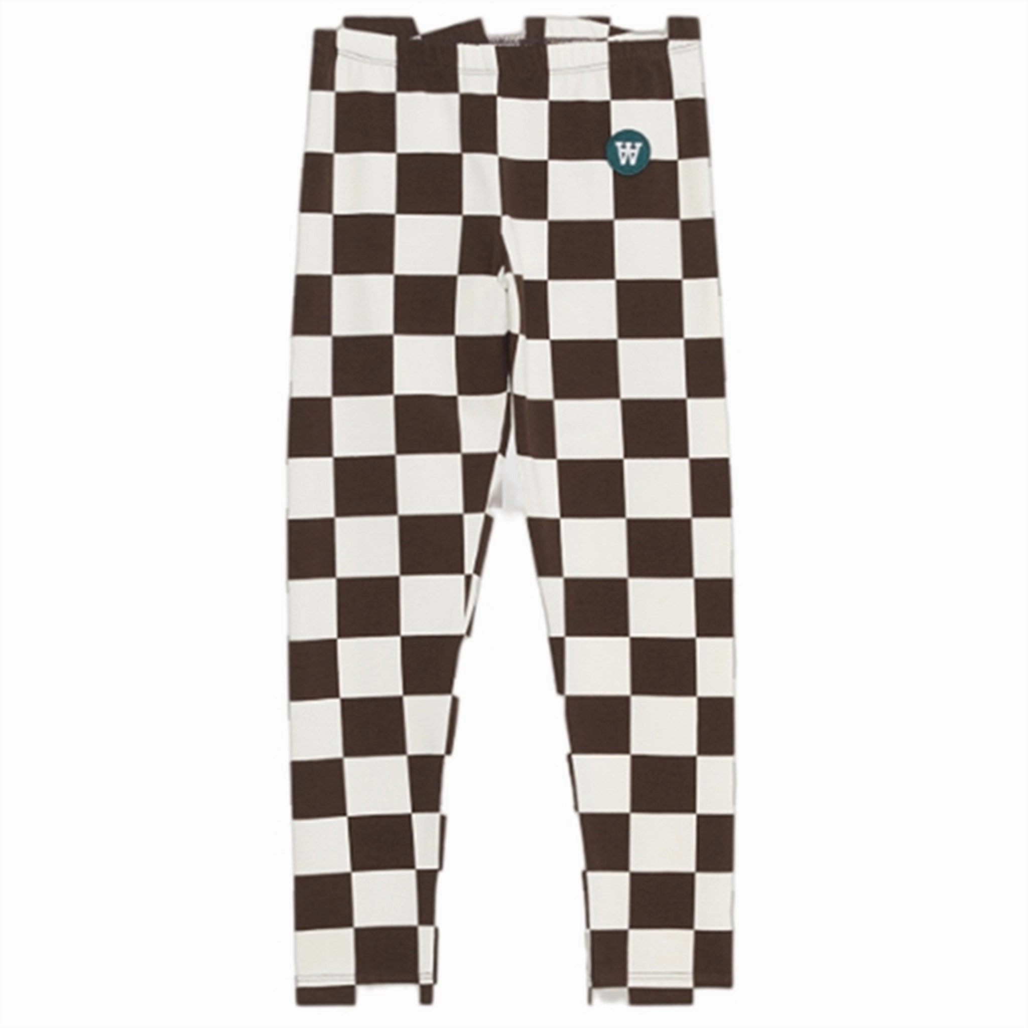 Wood Wood Off-White/Black Coffee Aop Ira Checkered Leggings For Teens Skin Friendly