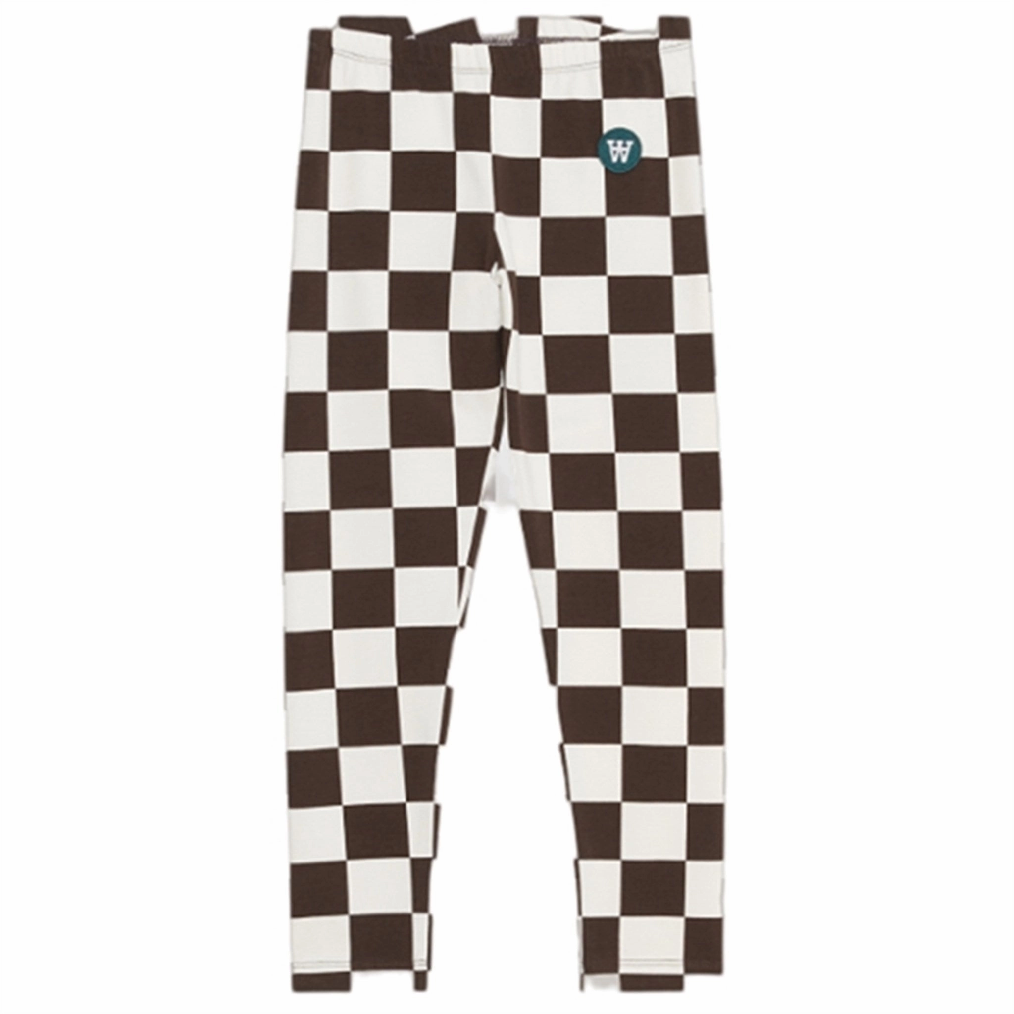 Wood Wood Off-White/Black Coffee Aop Ira Checkered Leggings Anti Clogging Effortless Wear
