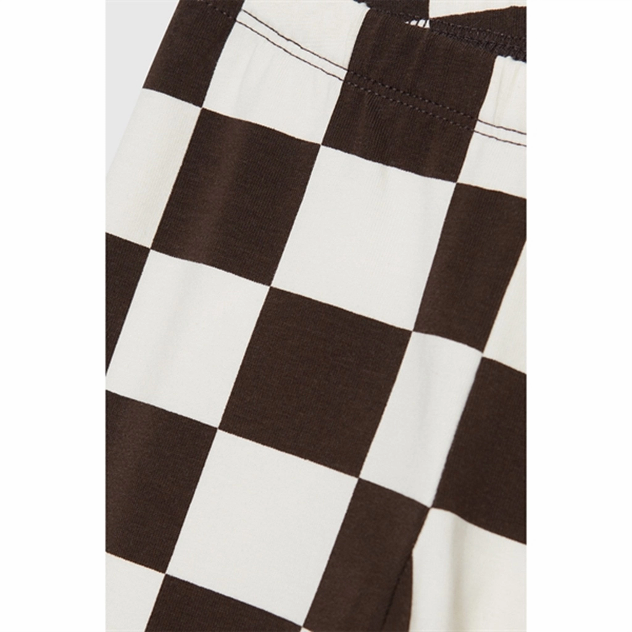Rib Knit Beginner Level Slim Style Wood Wood Off-White/Black Coffee Aop Ira Checkered Leggings