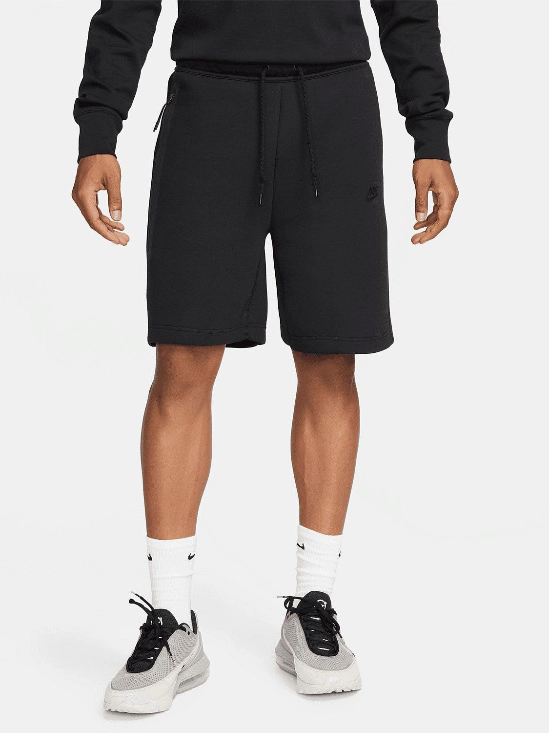 Striped Pattern Tech Fleece Shorts