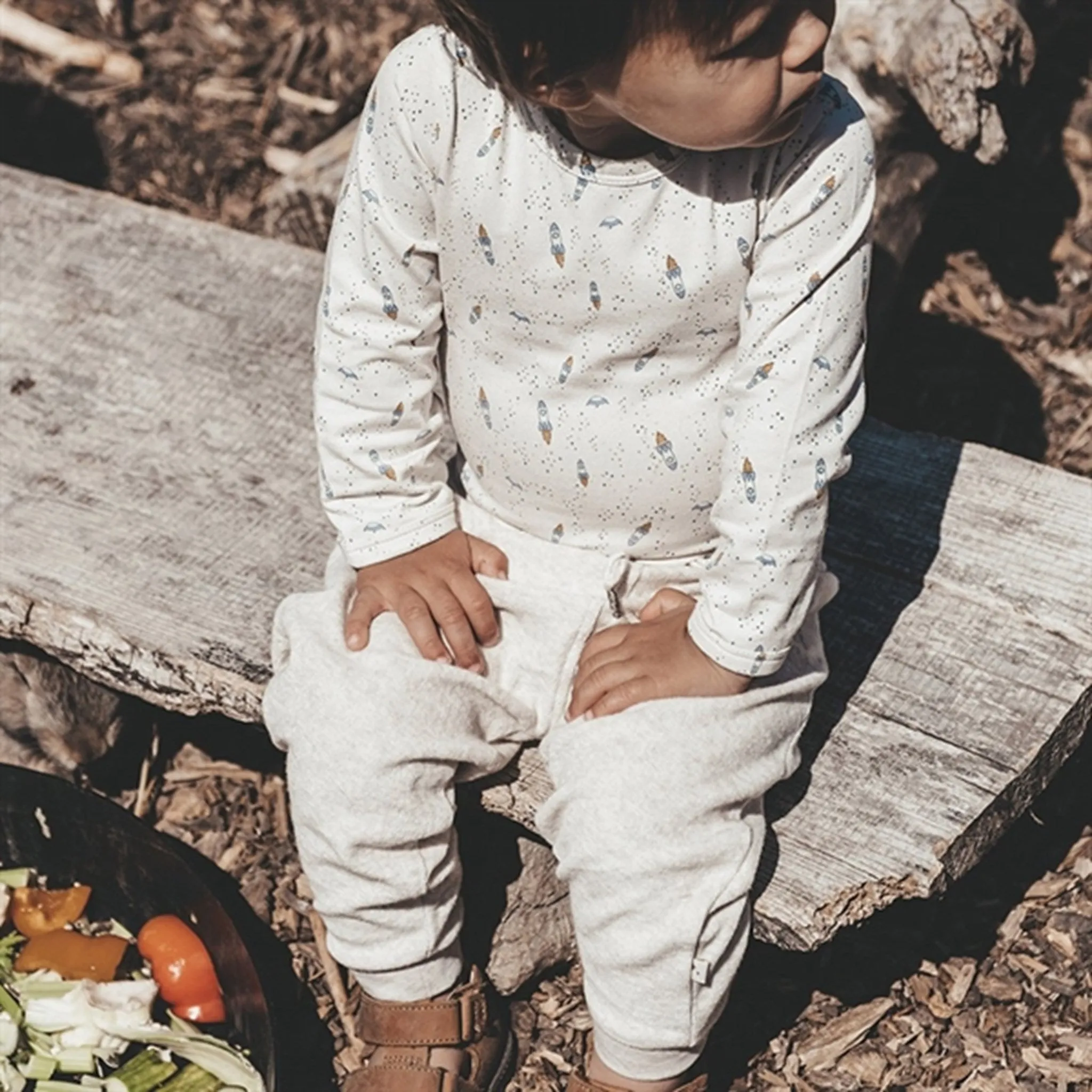 That's Mine Creme Melange Saxo Sweatpants Designer Tear Resistant Reinforcement