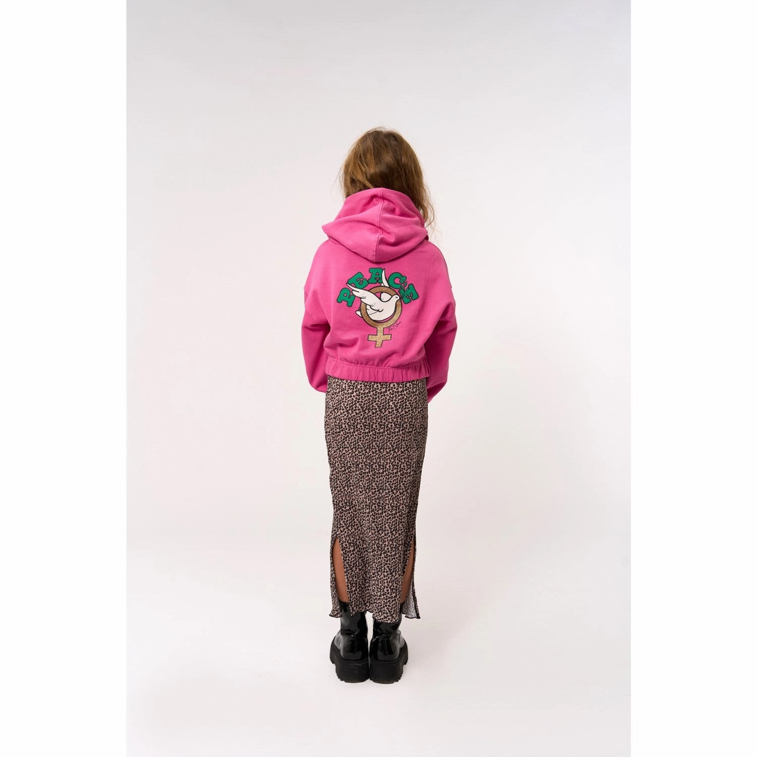 Minimalist fashion The New Feather Gray AOP TNPet Long Pleat Skirt