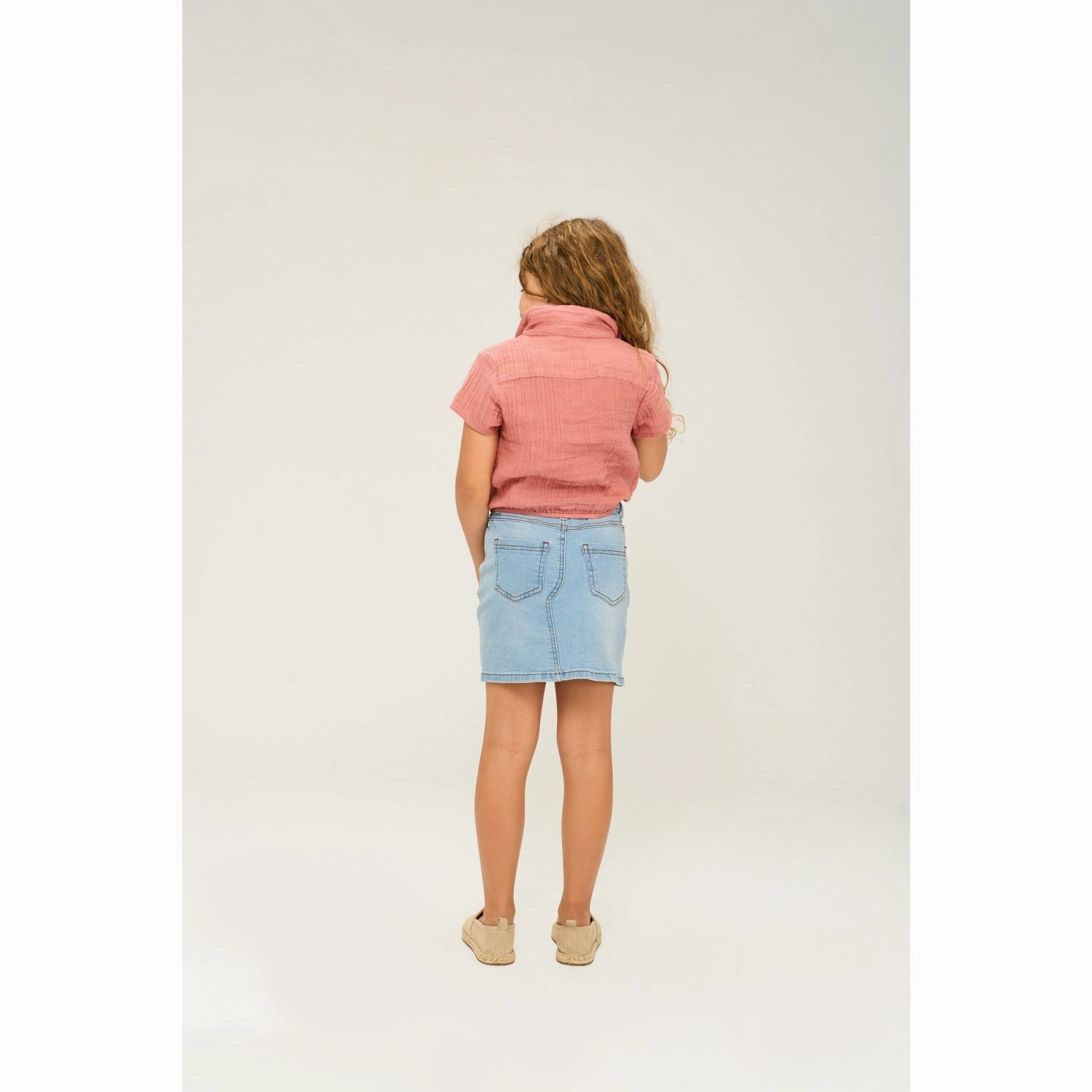 The New Light Blue Denim Oda Denim Skirt gentle style Clean Outfit