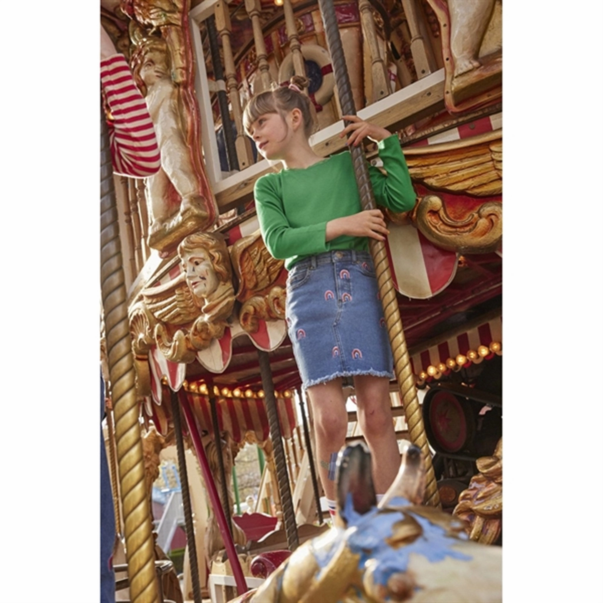 The NEW Light Blue Janet Denim Skirt Minimal Vibes Classic Elegance