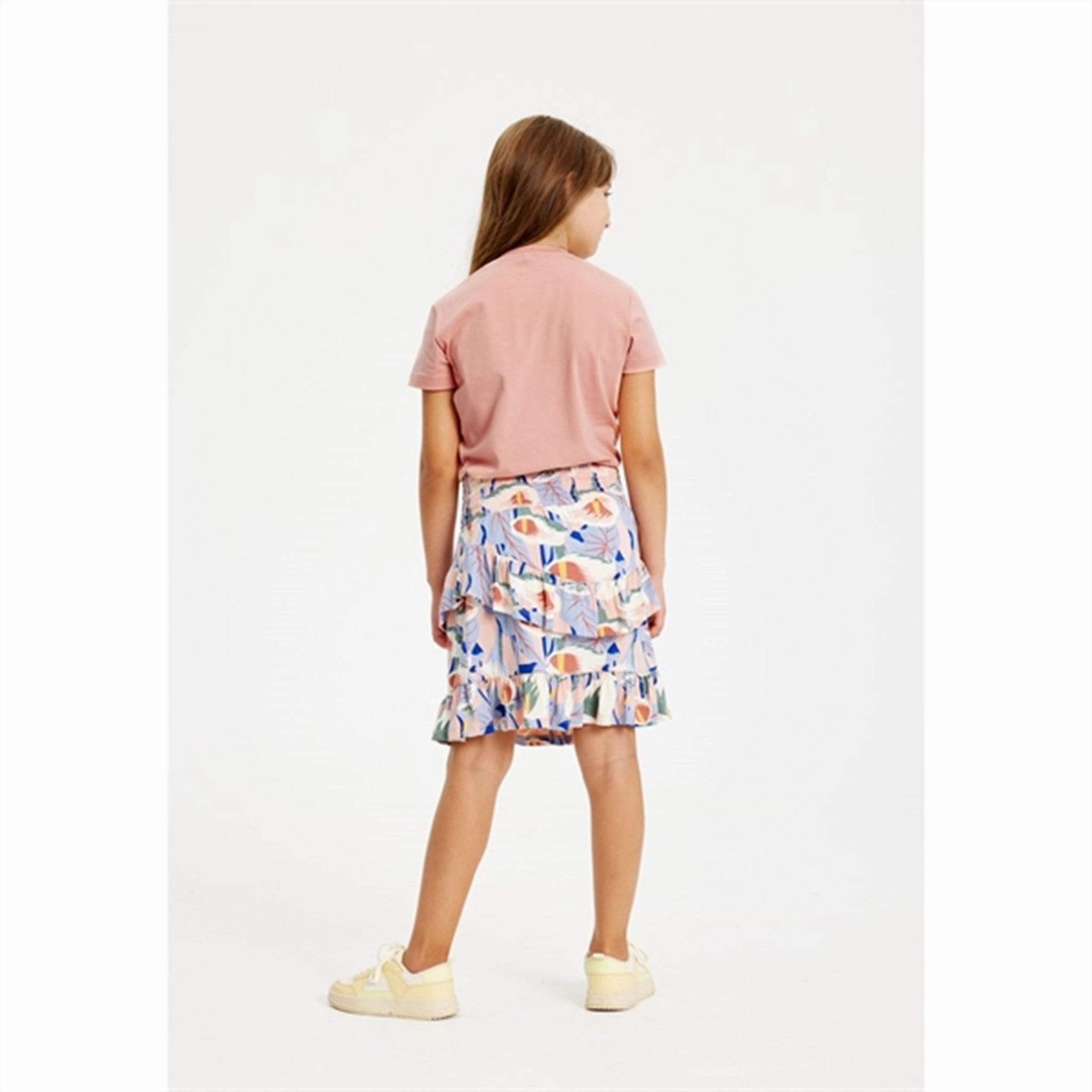 THE NEW Peach Beige Flower AOP Gwyneth Skirt Soft Tones