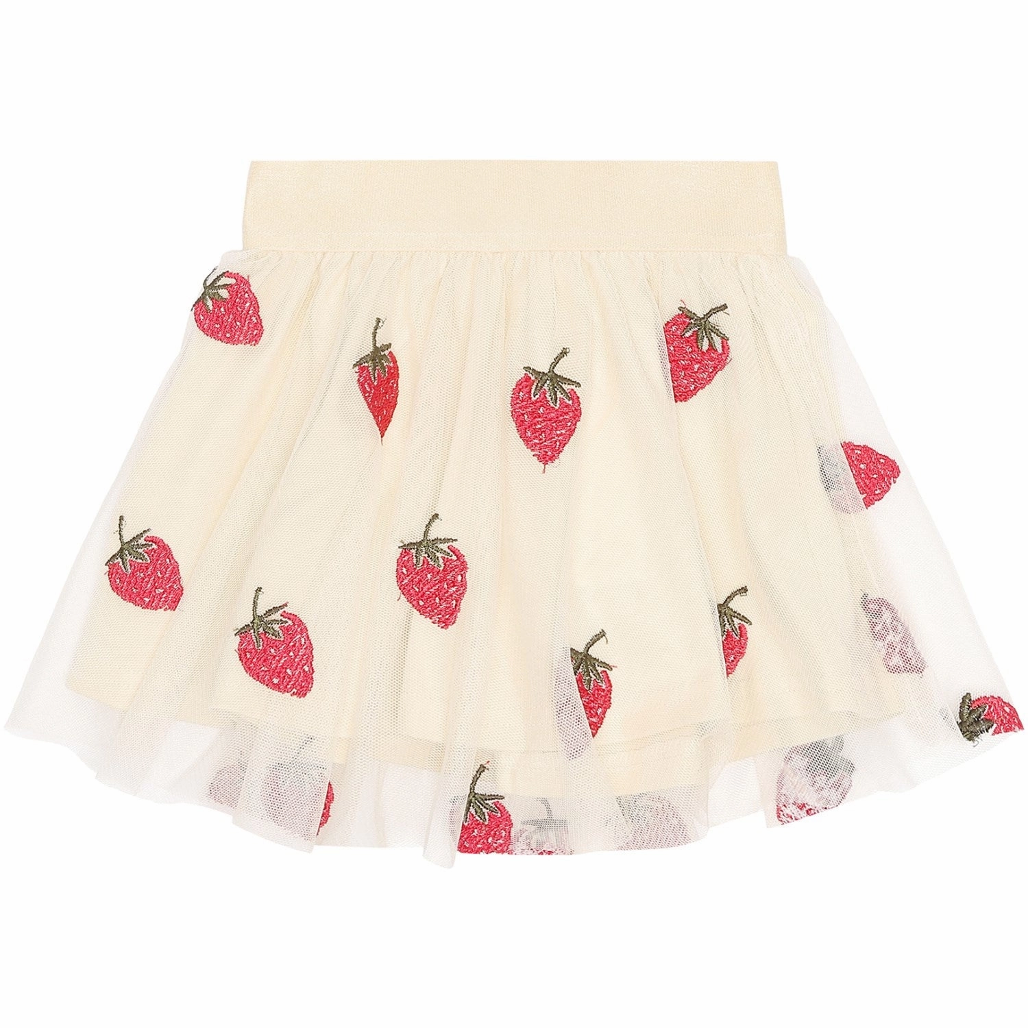 THE NEW Siblings Angora Big Strawberry AOP Loannah Skirt Cozy Tones Red Carpet Look