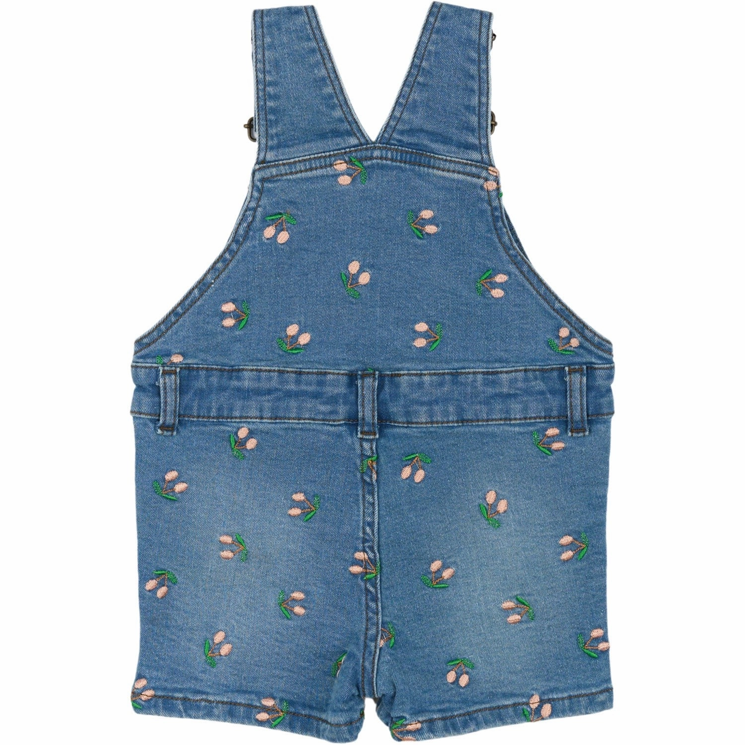 THE NEW Siblings Light Blue Denim Embroidery Ovia Short Denim Dungarees Detachable belt