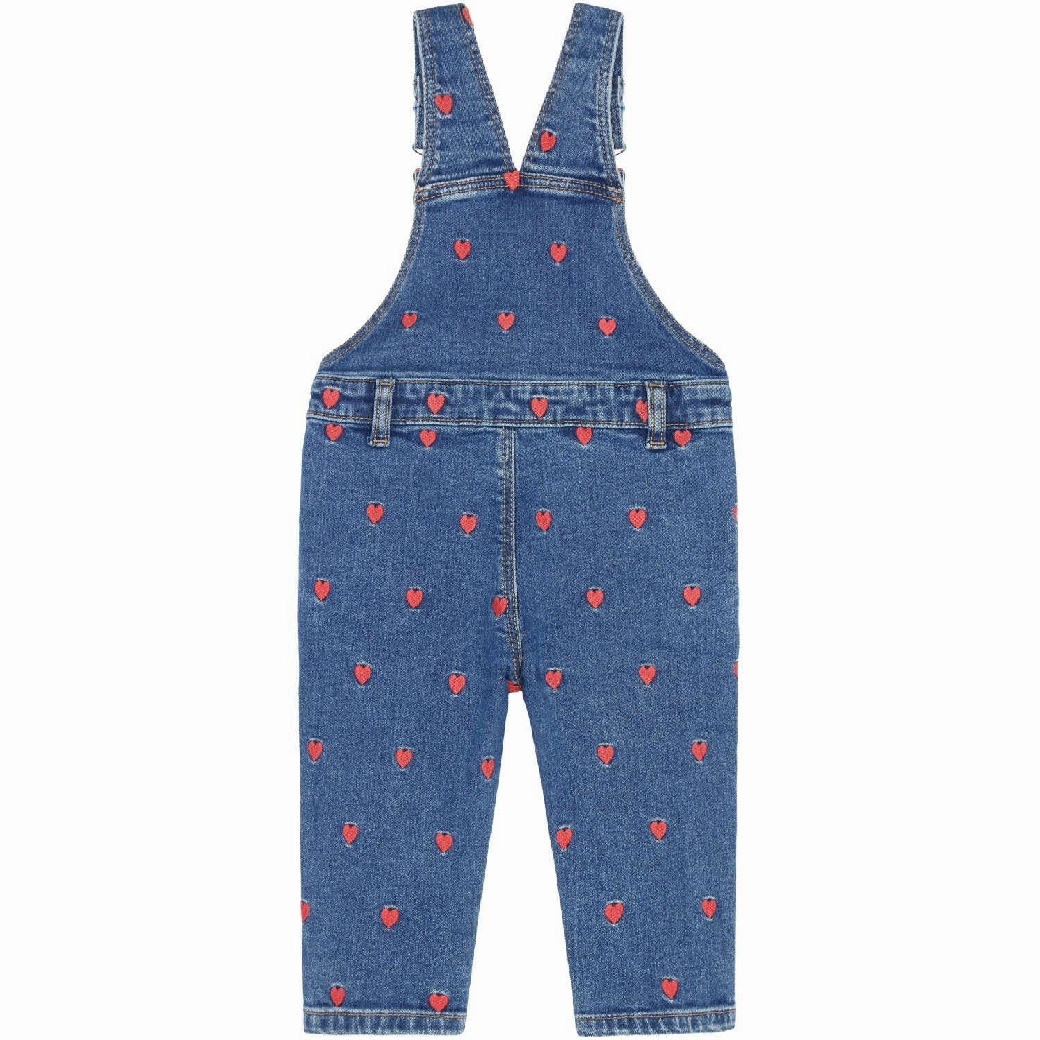 THE NEW Siblings Medium Blue Denim Wash Lovia Denim Dungarees Tapered Leg Design Travel Fit