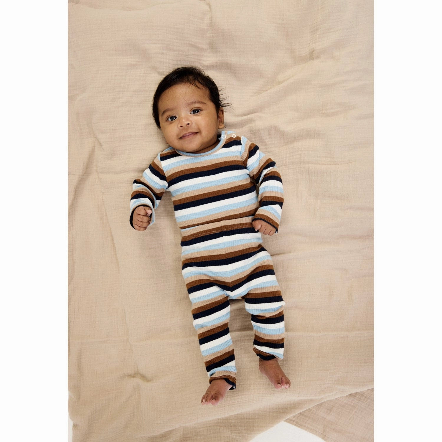 Effortless Style Home Ready THE NEW Siblings Powder Blue Striped TNSBPark Rib Leggings