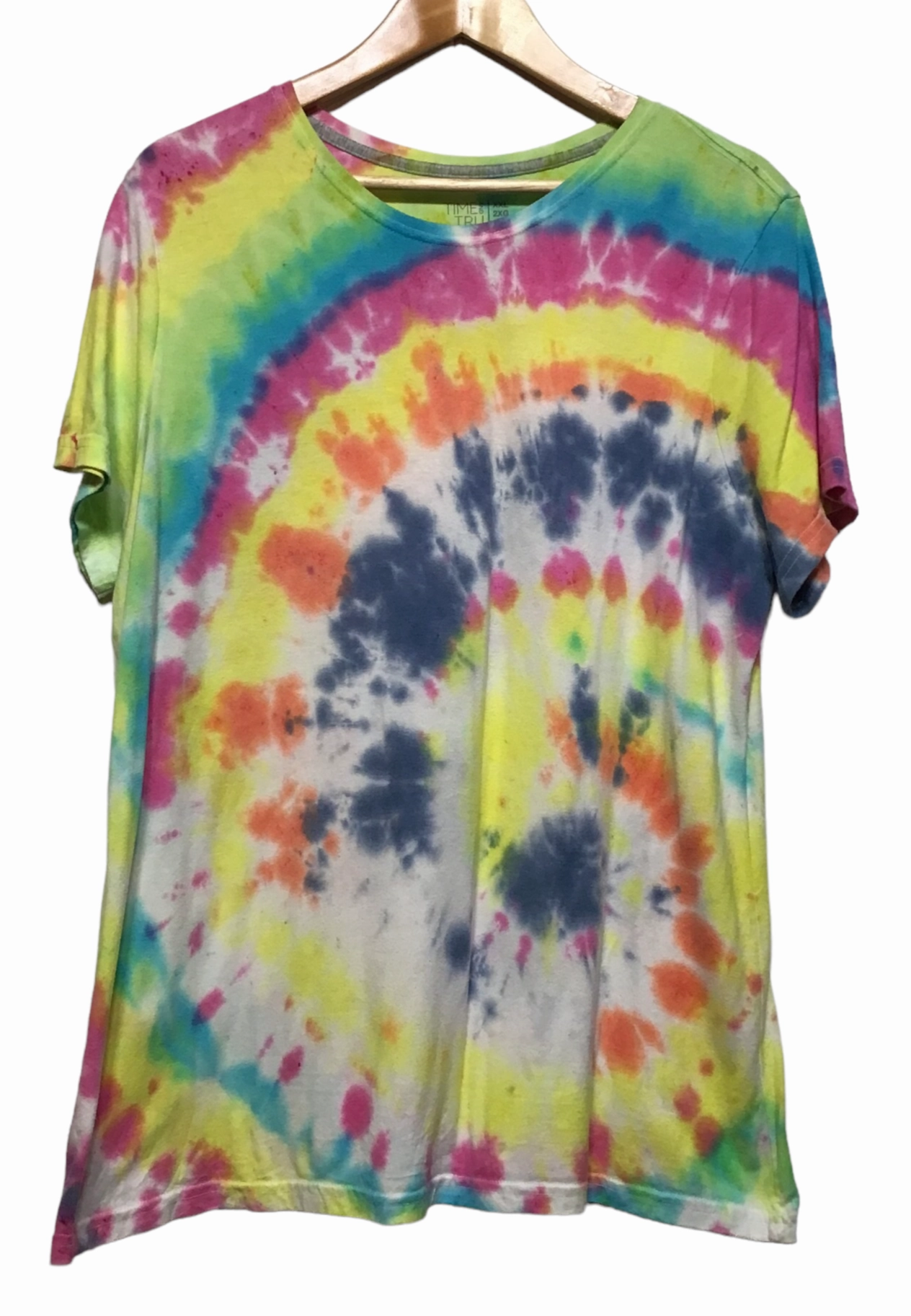 NonRestrictive Cut Collared Tie Dye Tee Shirt (Size L)