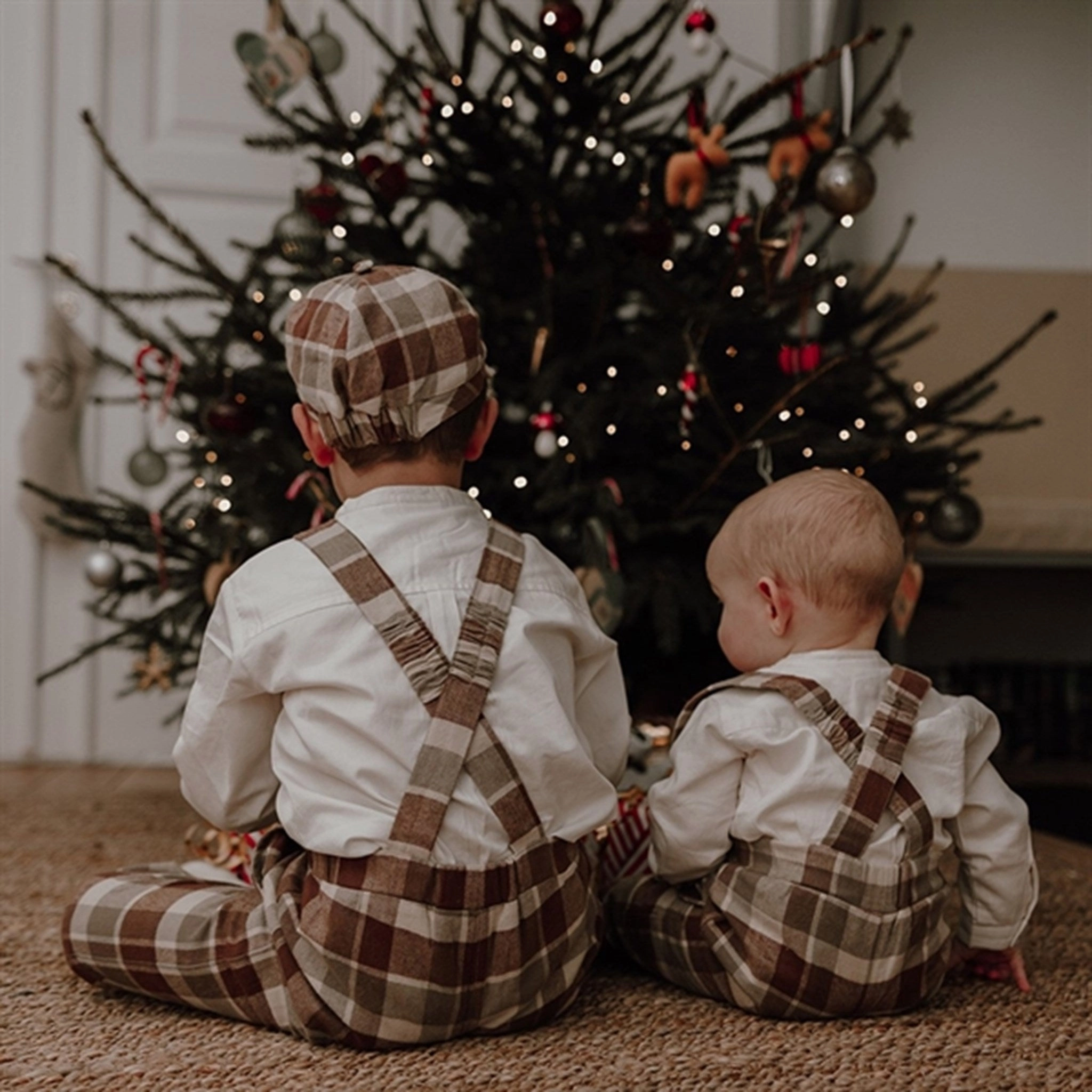 RecyclablePackaging Cozy Material That's Mine Sterne Check Miel Pants