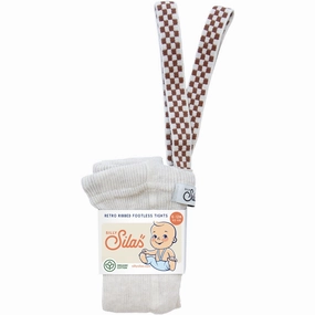 Silly Silas Cream Blend Checked Footless Tights Ultra Light Plus Size Modern Performancewear