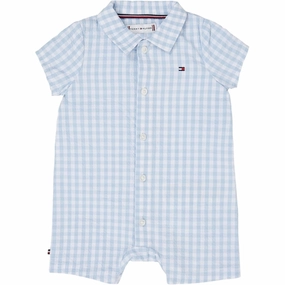 Stylish Vivid Tommy Hilfiger Baby Gingham Sommersuit White / Blue Check