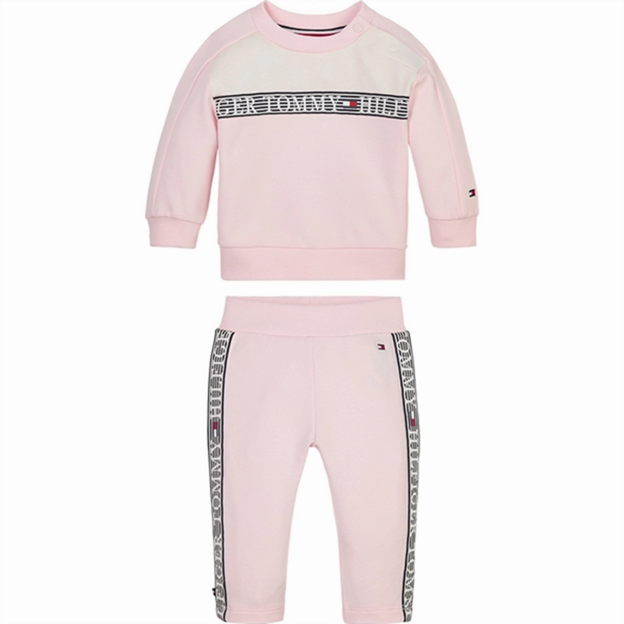 Tommy Hilfiger Baby Tape Crewneck Set Faint Pink Kids' wear