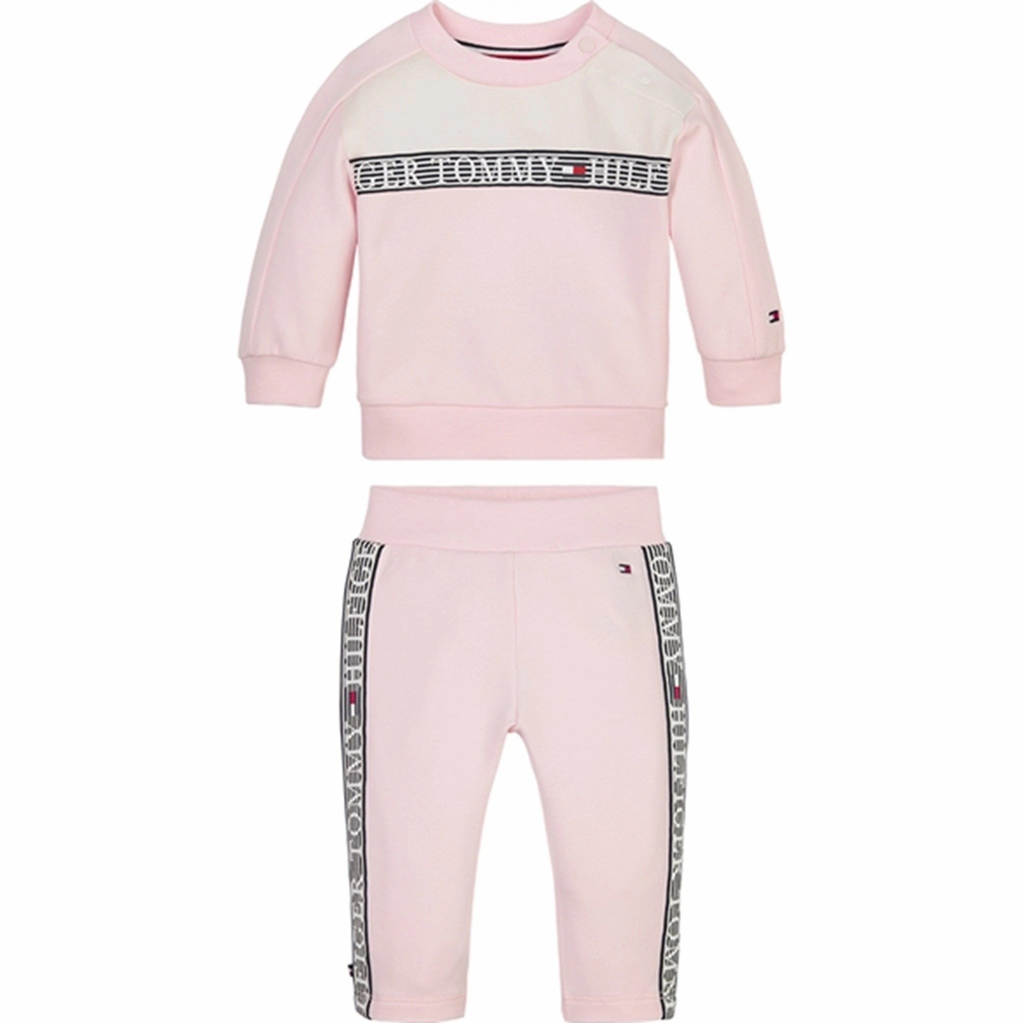 FlexibleSeamlessDesign Tommy Hilfiger Baby Tape Crewneck Set Faint Pink