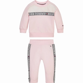 FlexibleSeamlessDesign Tommy Hilfiger Baby Tape Crewneck Set Faint Pink