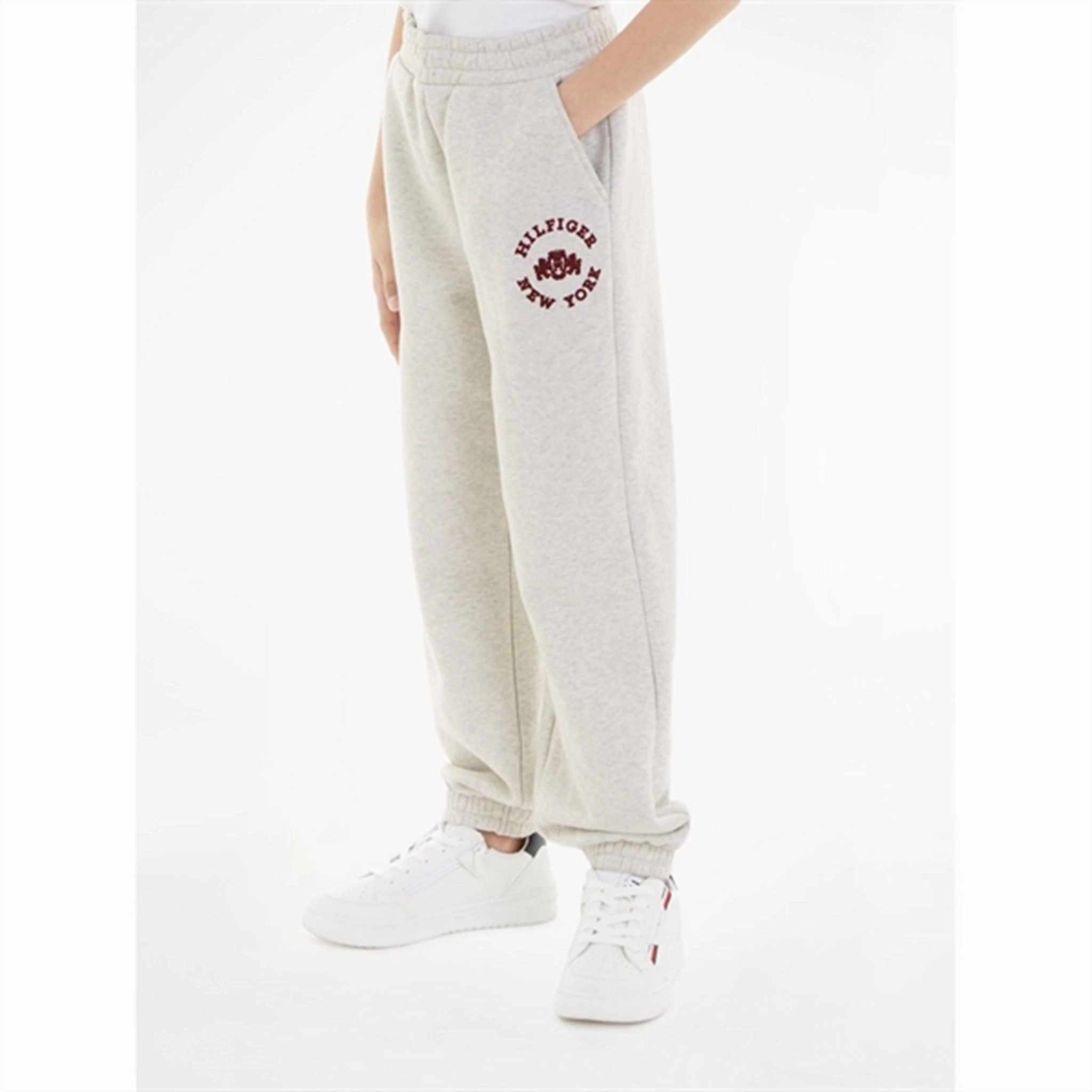 Movement-Ready Gear Clean Tommy Hilfiger Crest Varsity Sweatpants New Light Grey Heather