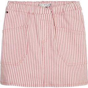 Tommy Hilfiger Denim Railroad Skirt Pinkstripe Relaxed Style