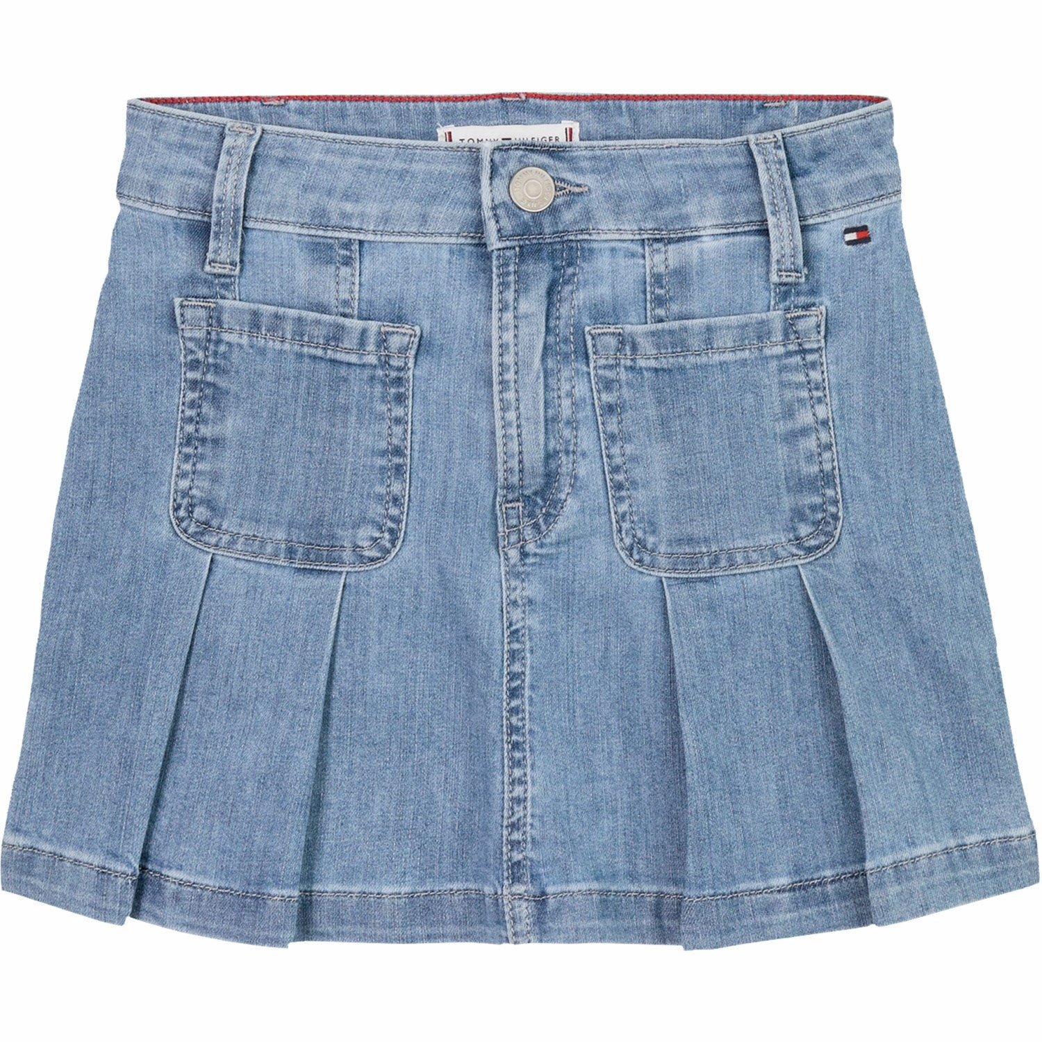 Tommy Hilfiger Drapey Denim Skirt Pleated Handmade Quality Bold Statement