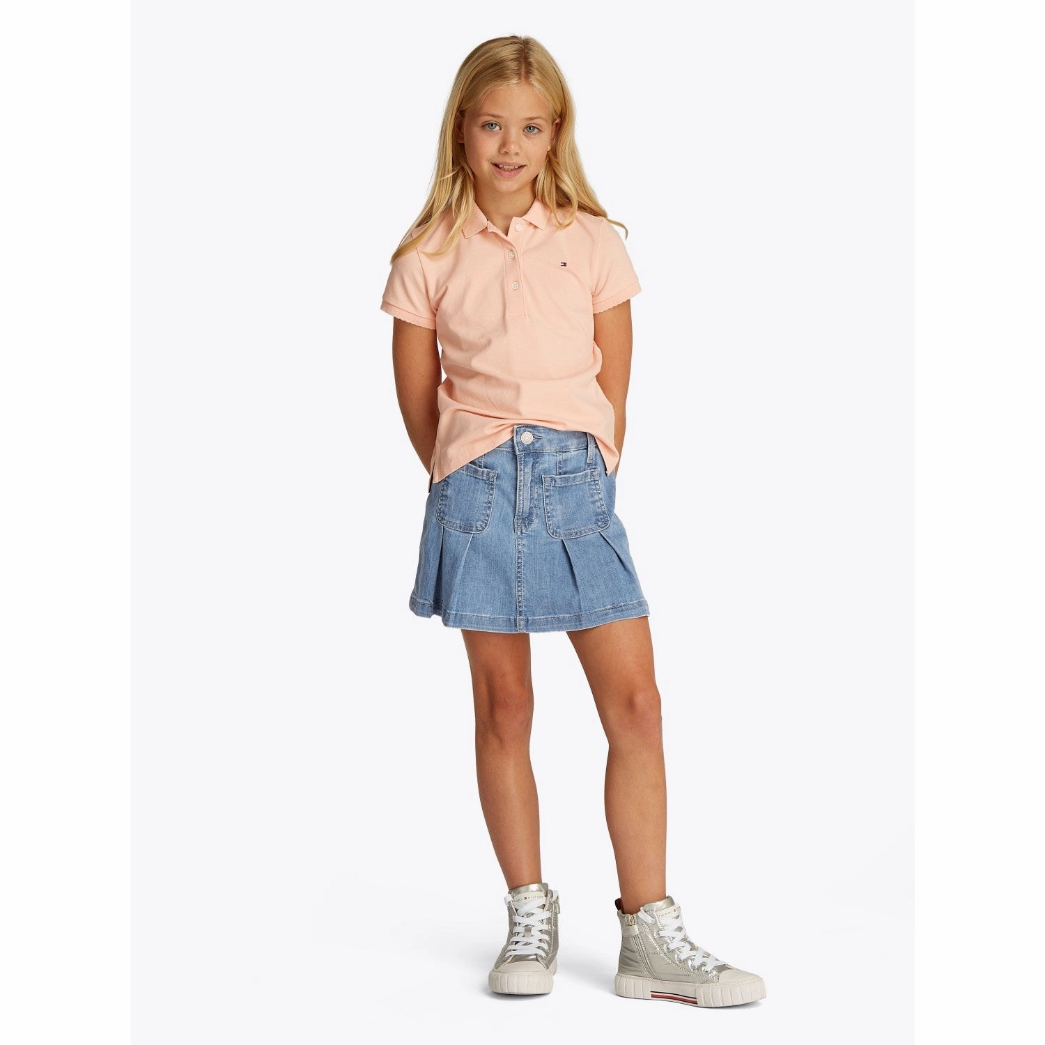 Tommy Hilfiger Drapey Denim Skirt Pleated Outfit Mix