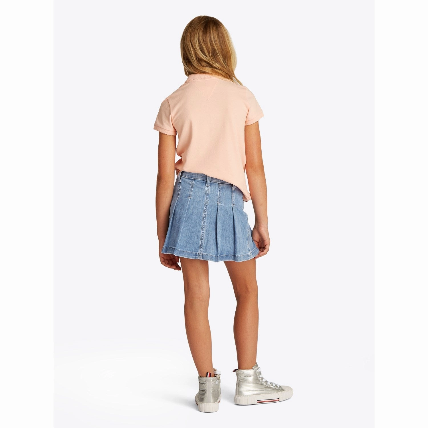 Tommy Hilfiger Drapey Denim Skirt Pleated Outfit Lookbook