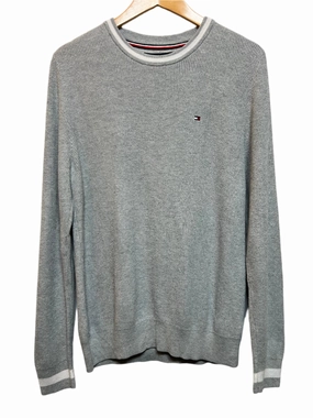 Tommy Hilfiger Grey Knitted Sweatshirt (Size M) Temperature Regulating