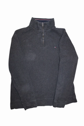 Work From Home Tommy Hilfiger Mens Black Quarter Zip (Size L)