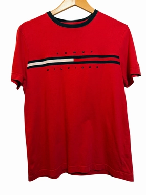Tommy Hilfiger Mens Red T Shirt (Size S) Summer Style NonRestrictiveCut