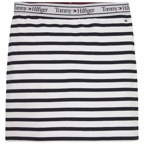 Relaxed Vibe Lightweight Material Tommy Hilfiger Tommy Graphic Stripe Rib Skirt Desert Sky Stripe