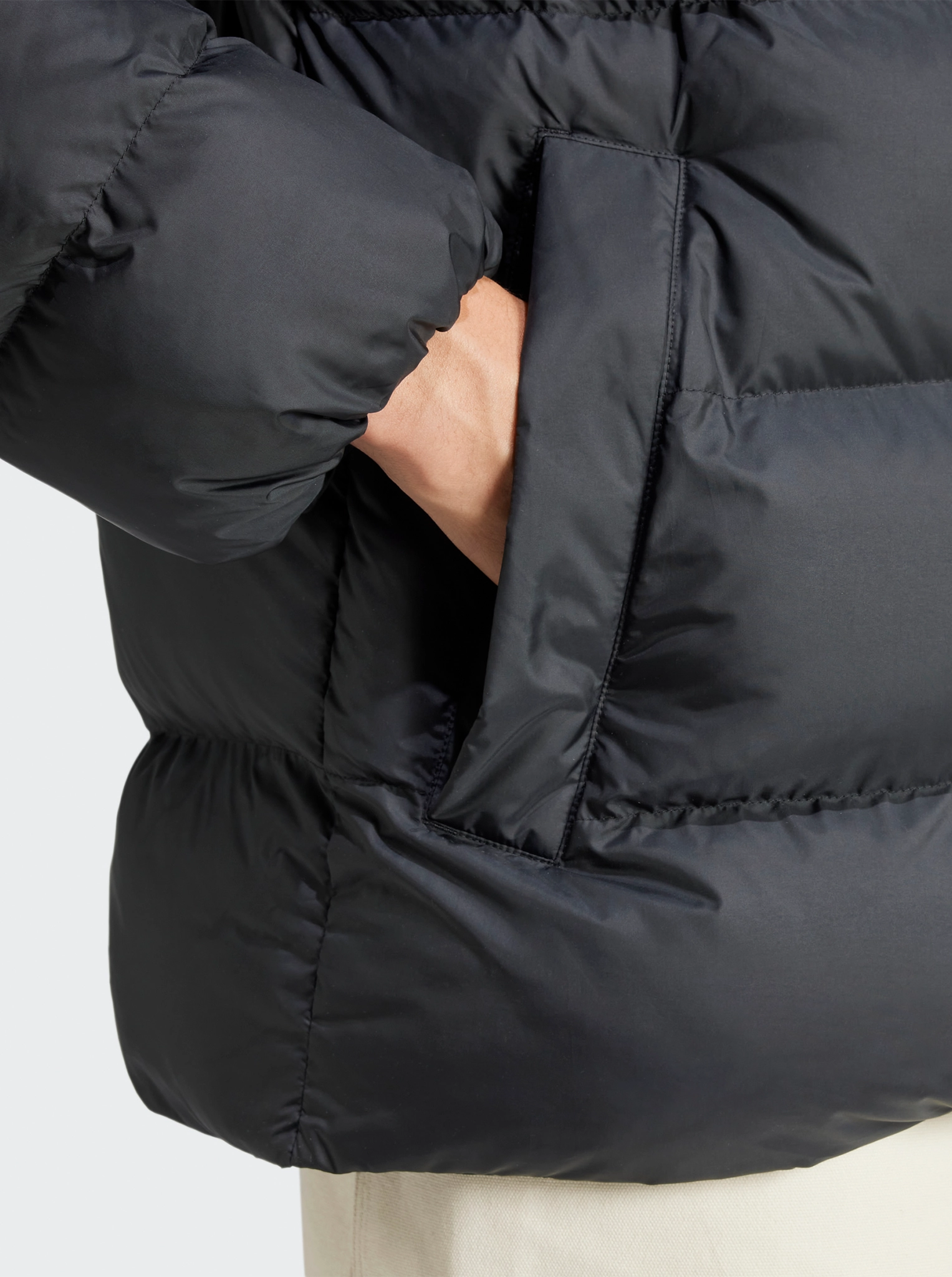 suitable for winter sports Tonal Hooded Puffer Jacket