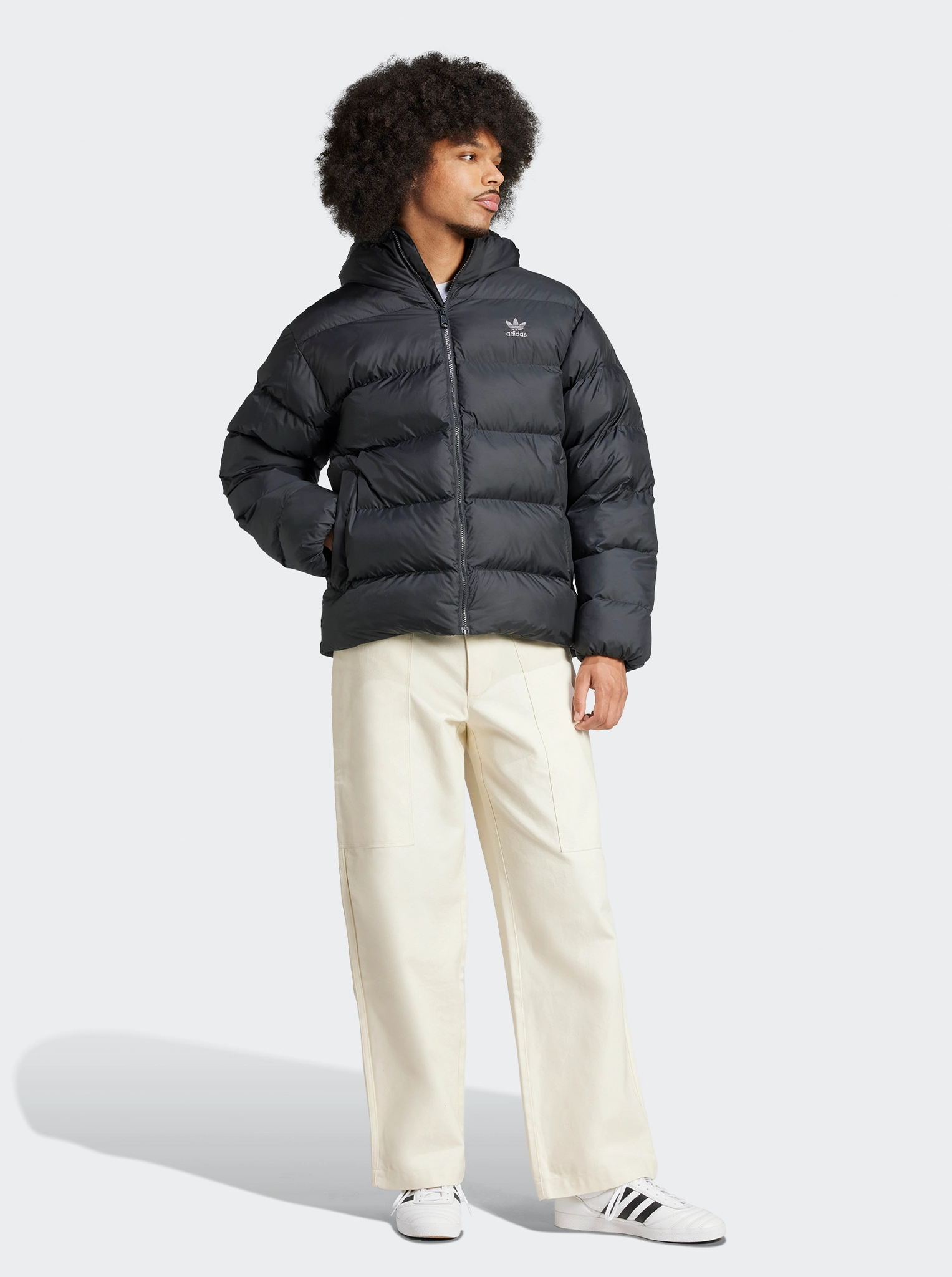 Tonal Hooded Puffer Jacket Minimize Dry Touch