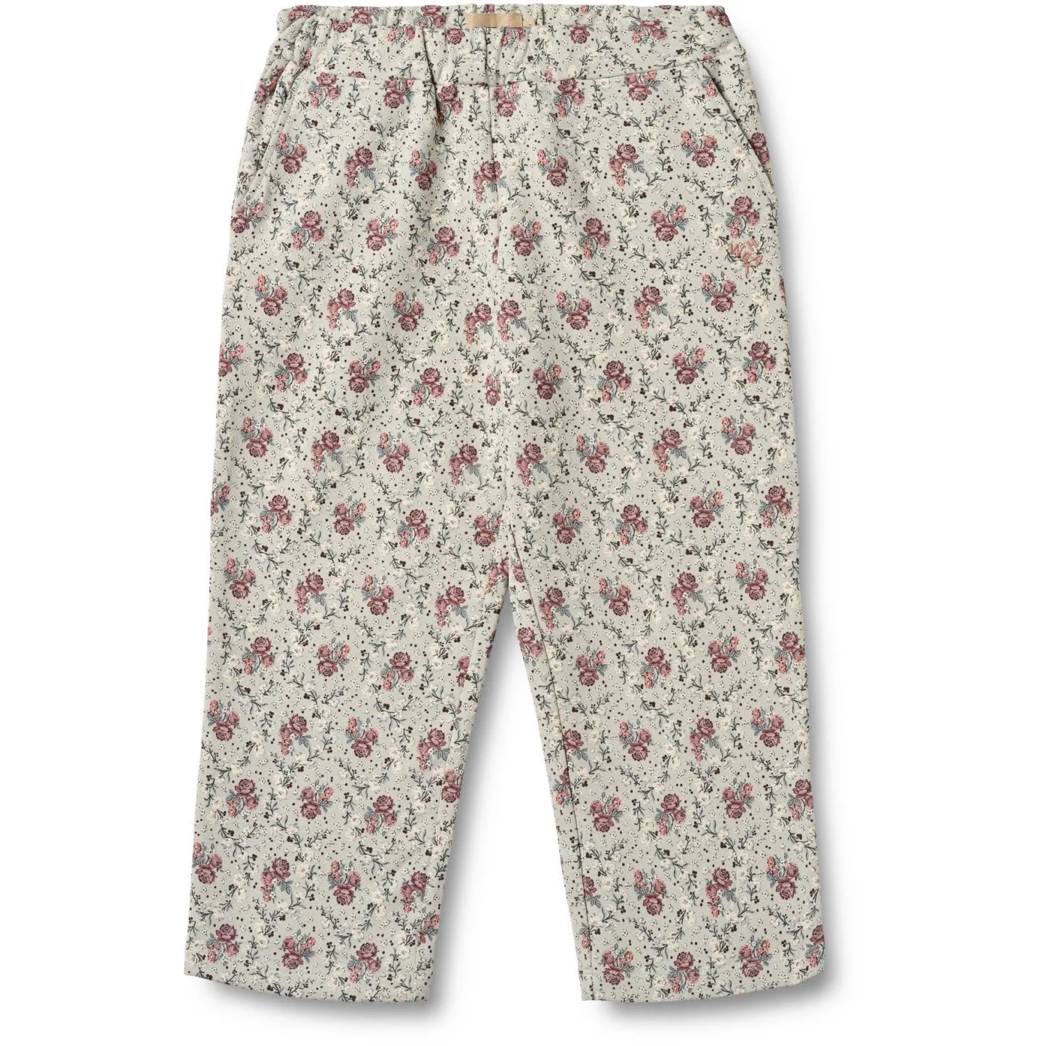 snap closure Cream Wheat Slightly Green Flowers Sweatpants Eline