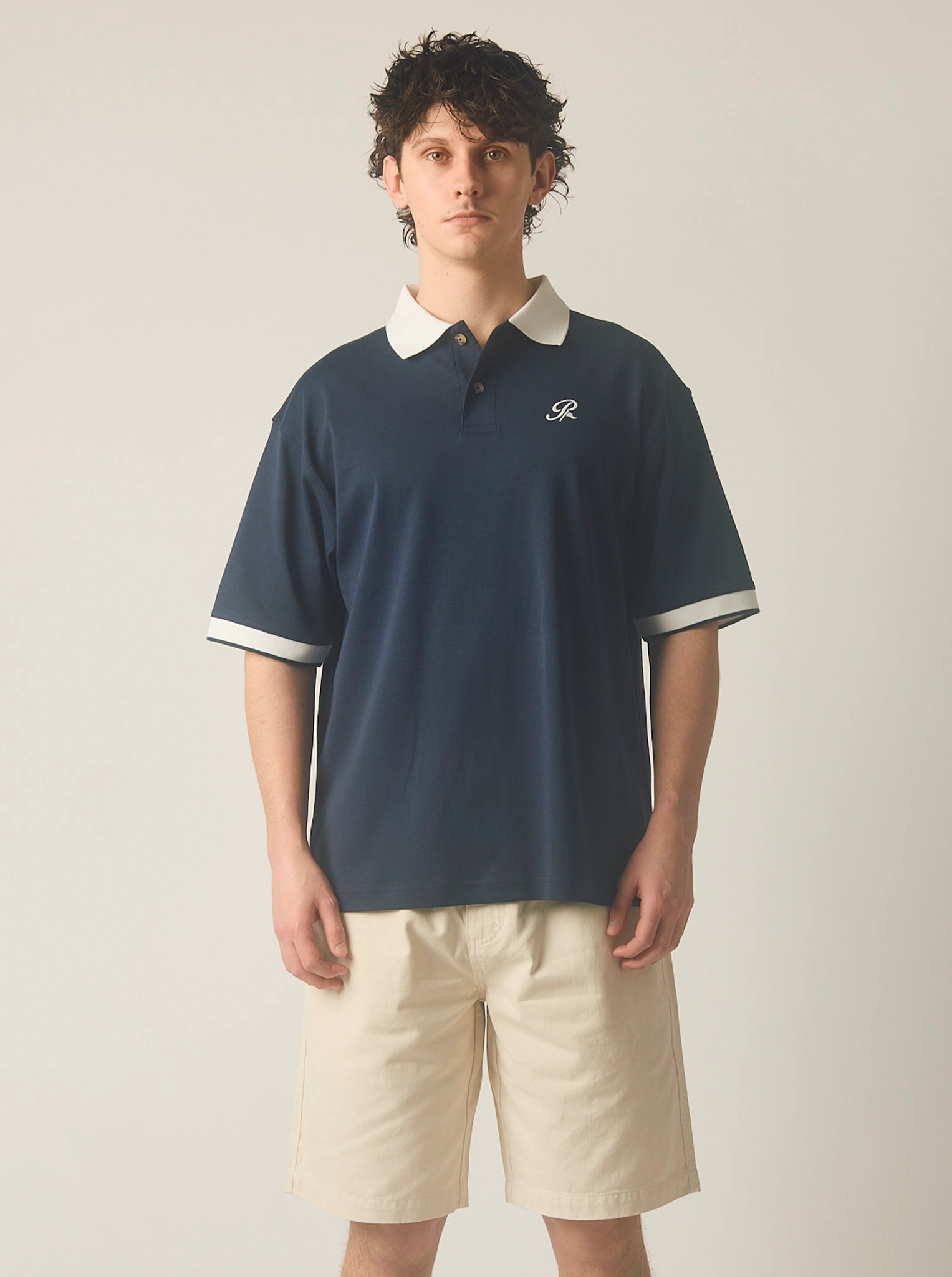 Breathable mesh lining SoftTouch Collar Lining Polo Shirt in Navy