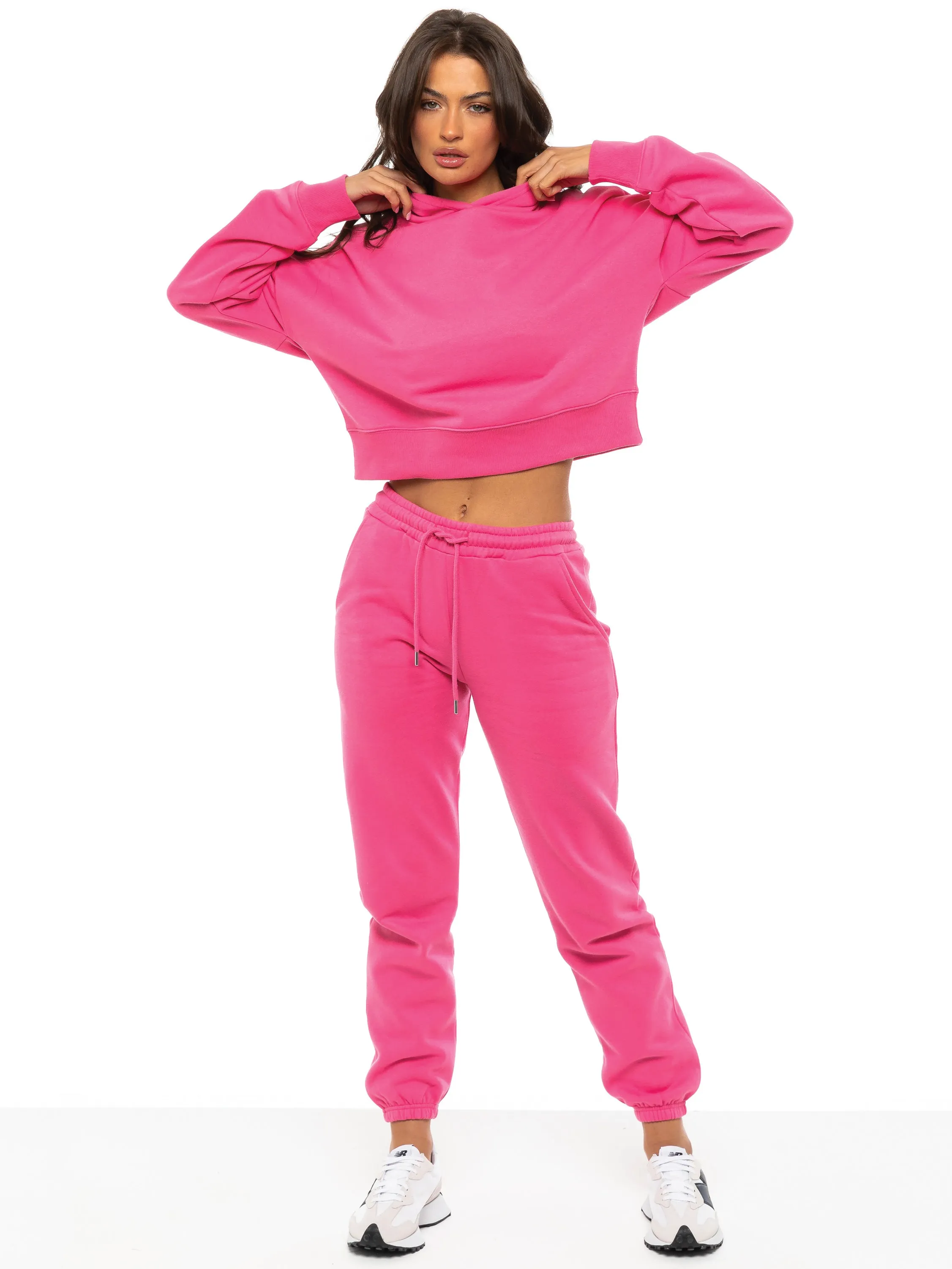 Enzo | Womens Cropped Hoodie Tracksuit Flexible Waistband Camping wear