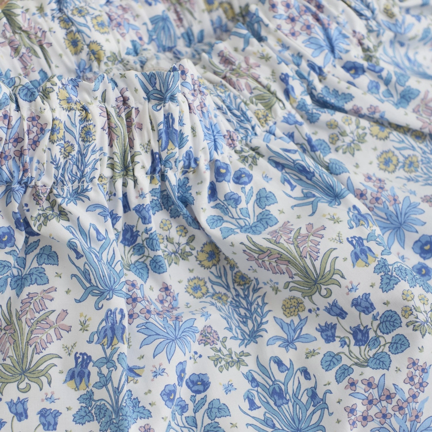 Tapered Cut Huttelihut Soft Chambray Skirt In Liberty Fabric