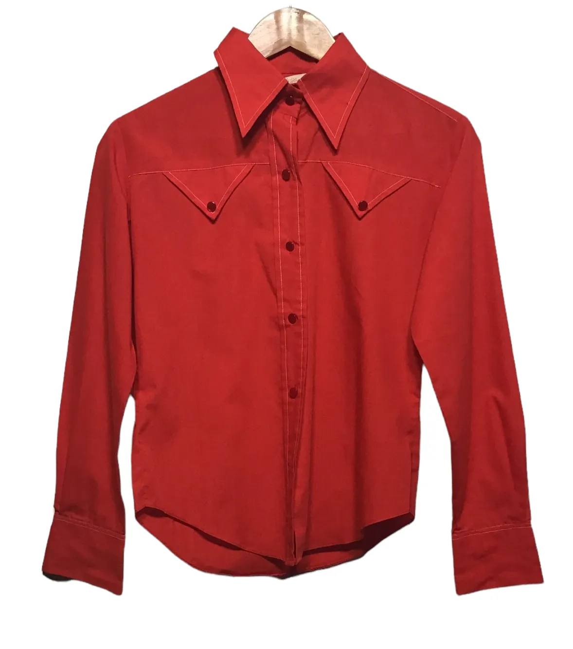 First Date Tailored Cuffs Lady Gloria Women??s 70s Blouse (Size XS)