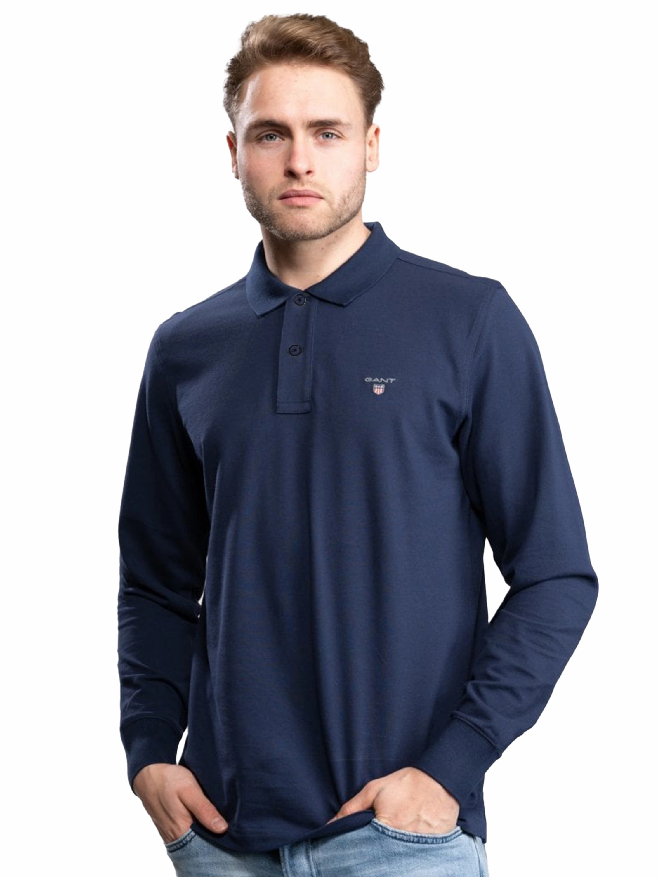 Gant | Mens Long Sleeve Polo Shirt Contemporary Look