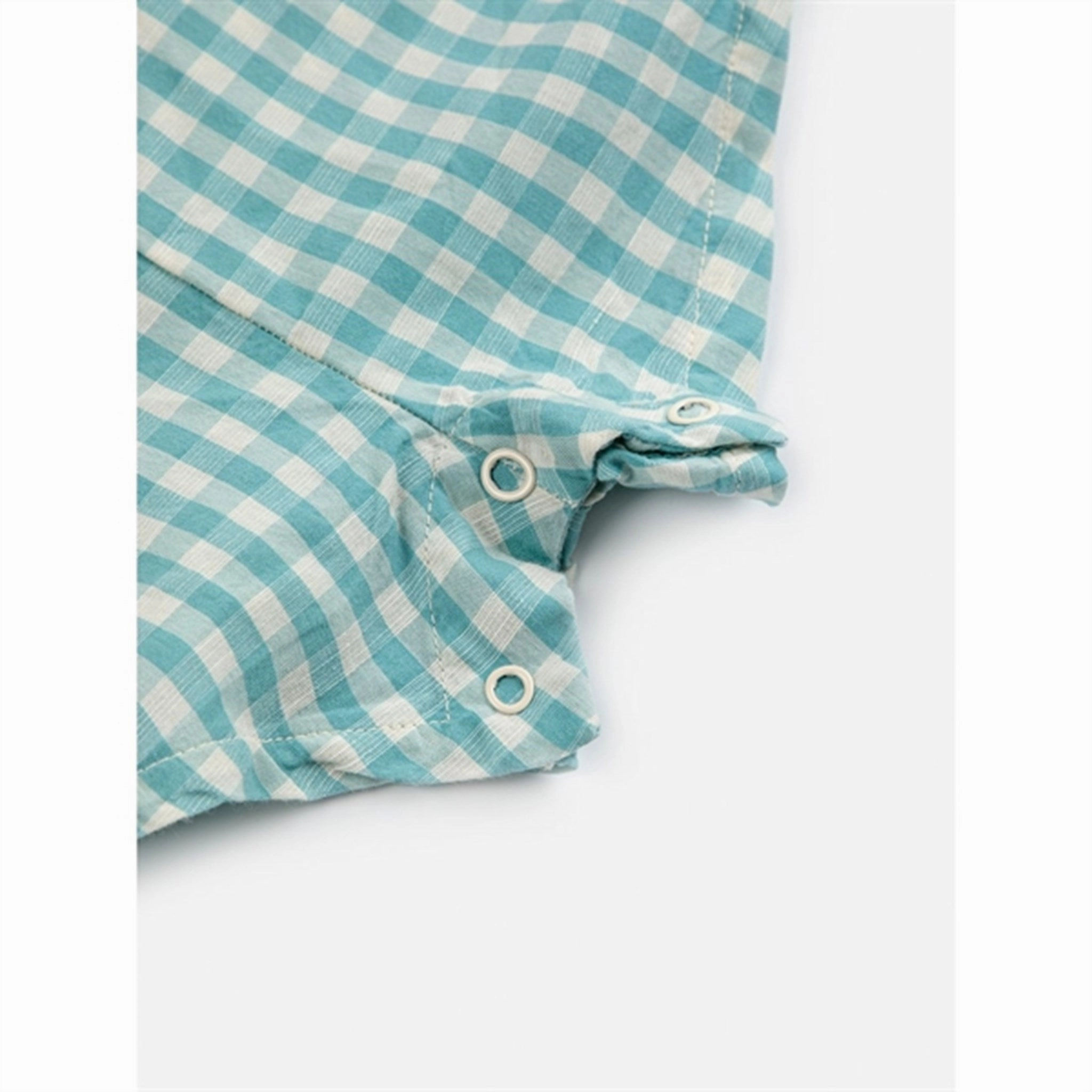 Bobo Choses Baby Ant Vichy Woven Playsuit Sleeveless Turquoise Club Versatile