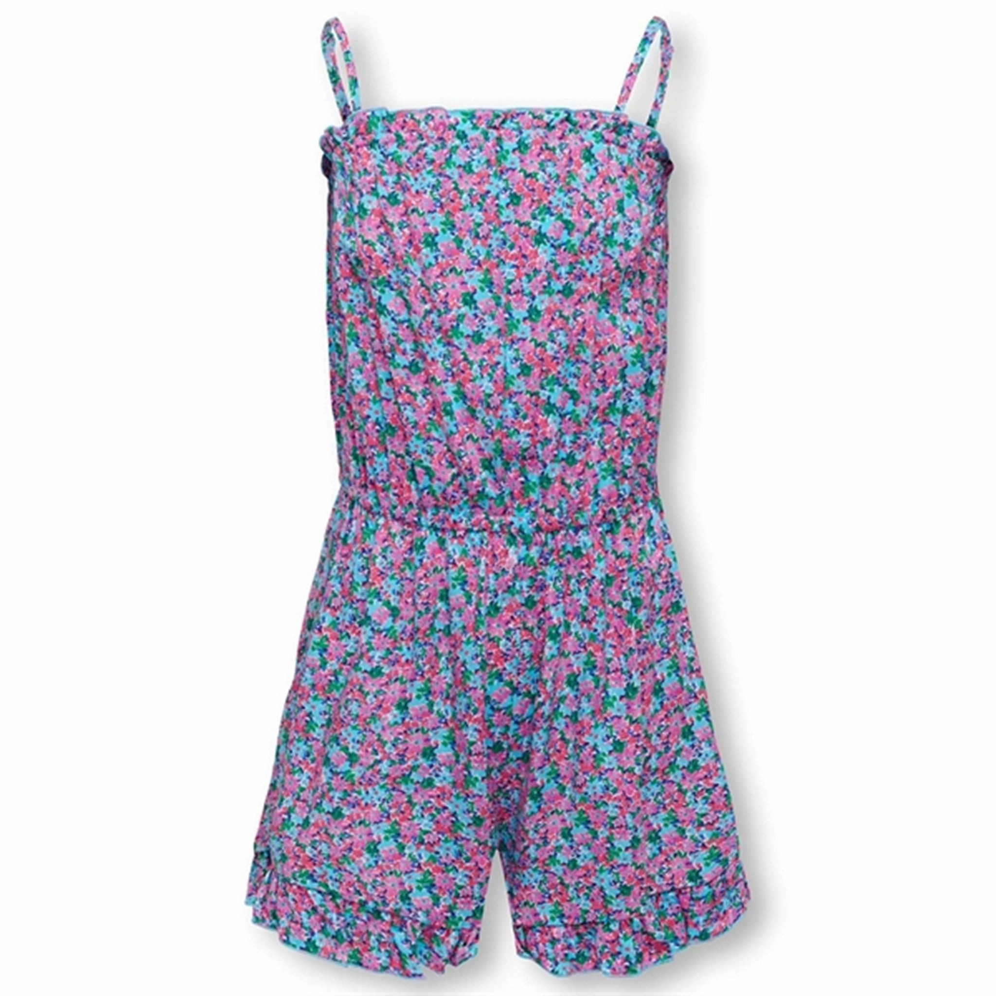 Everyday Relaxed Kids ONLY Cyan Blue Nova Life Strap Meg Playsuit AOP