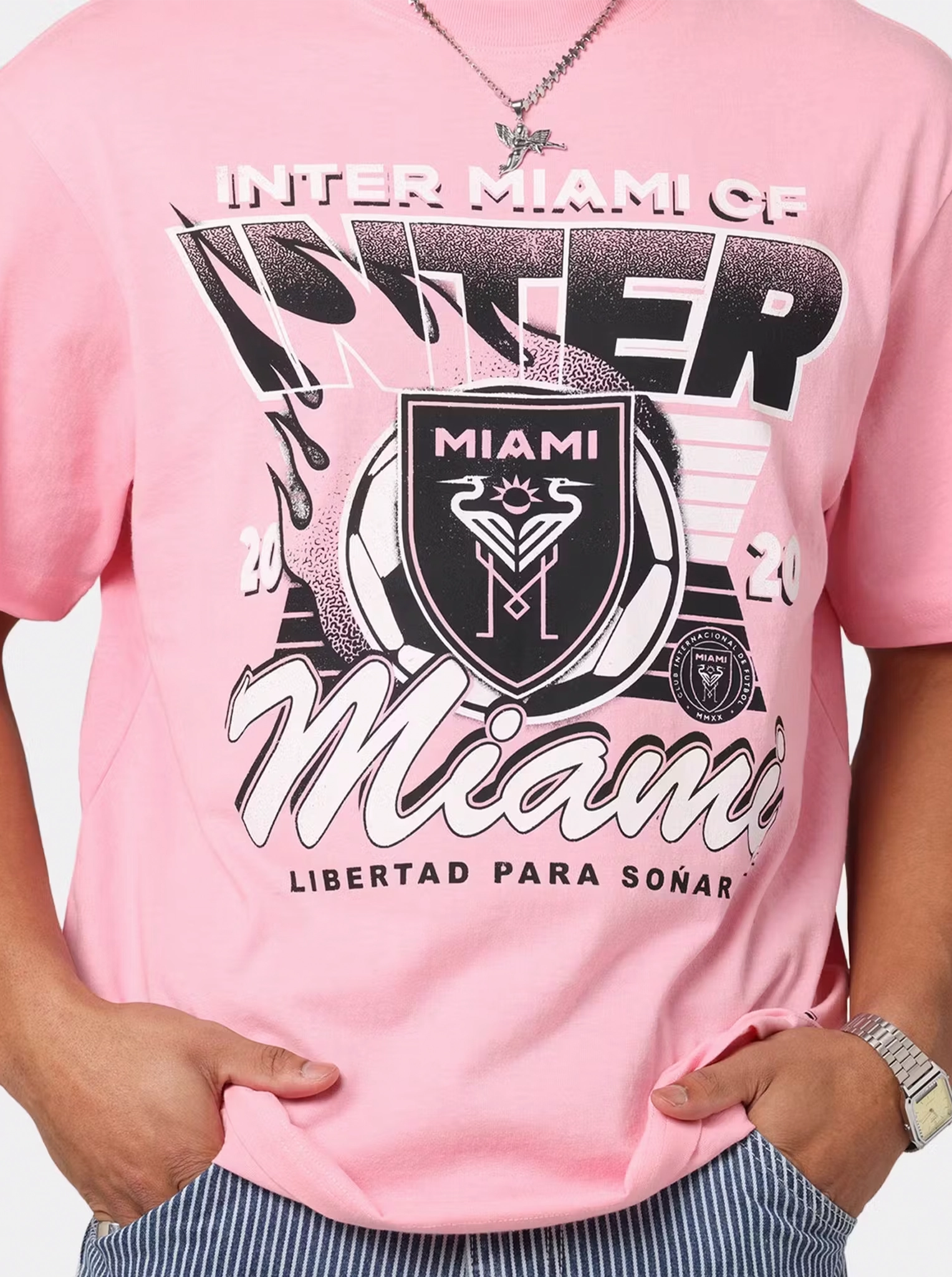 Inter Miami CF Flaming Ball T-Shirt Easy-to-Style Top
