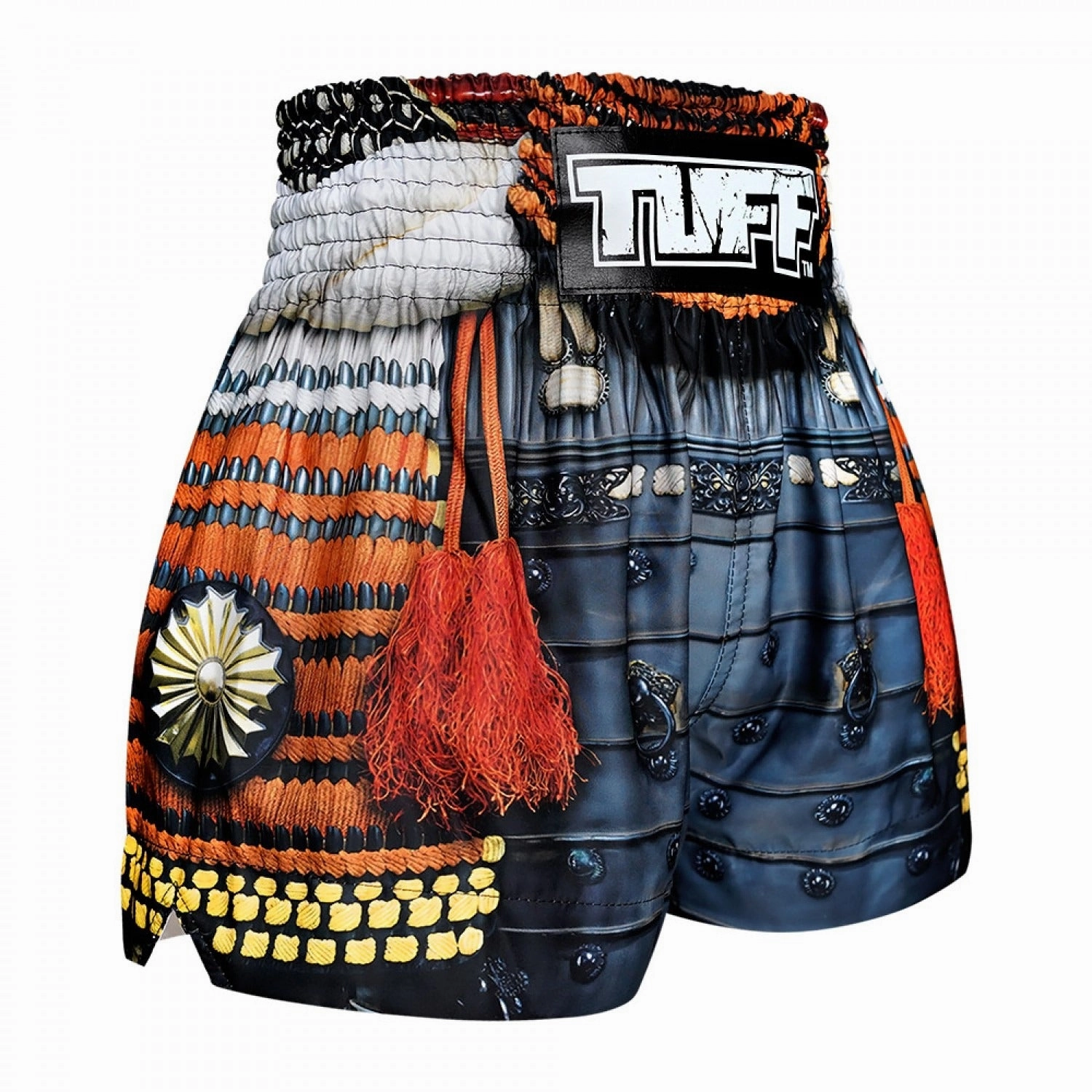 TUFF Muay Thai Shorts Ashigaru MS656 Samurai Striped Pattern Chafe Resistant Seams