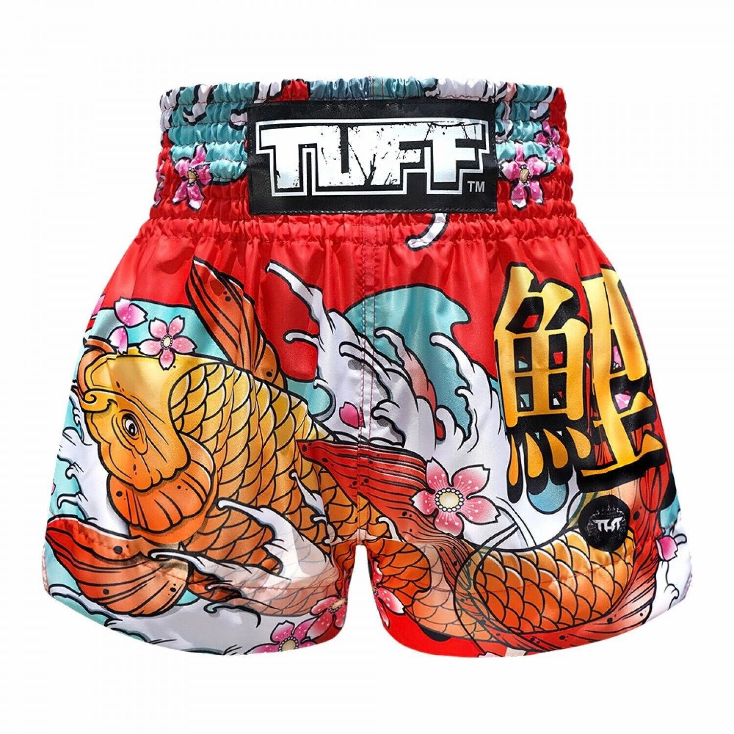 TUFF Muay Thai Shorts Red Japanese Koi Fish MS637 Regular Fit