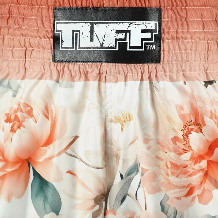 Loose Fit FoldOverClosure TUFF Muay Thai Shorts TubTim Bloom White RMS125