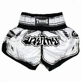 Twins COMIC Muay Thai Shorts White Kickboxing MMA Active Wear Shorts Sport Mood